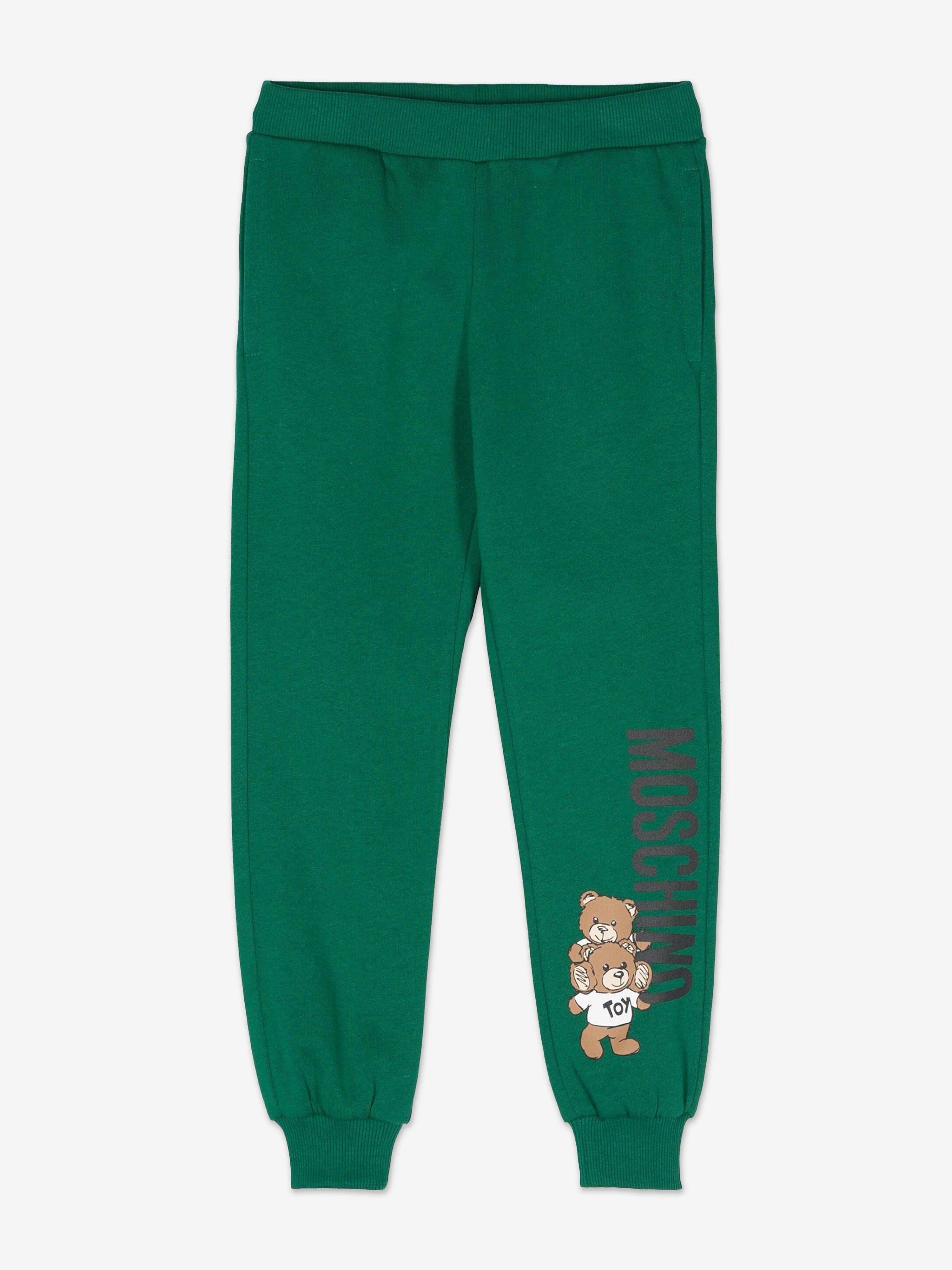 Moschino Kids Teddy Bear Logo Joggers in Green Discount Sast