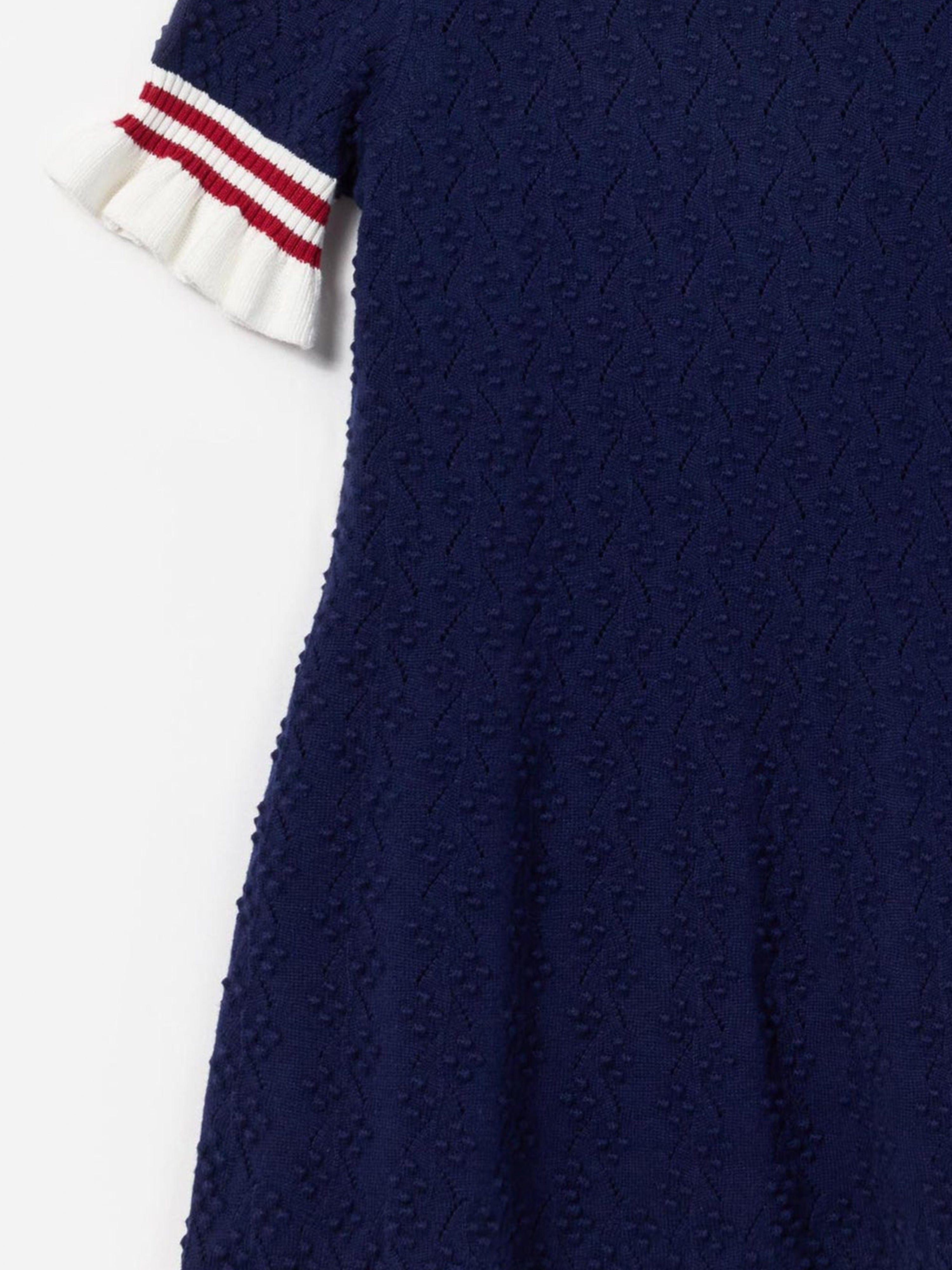 Girls Textured Knit Dress in Navy Cheap Sale Best Wholesale