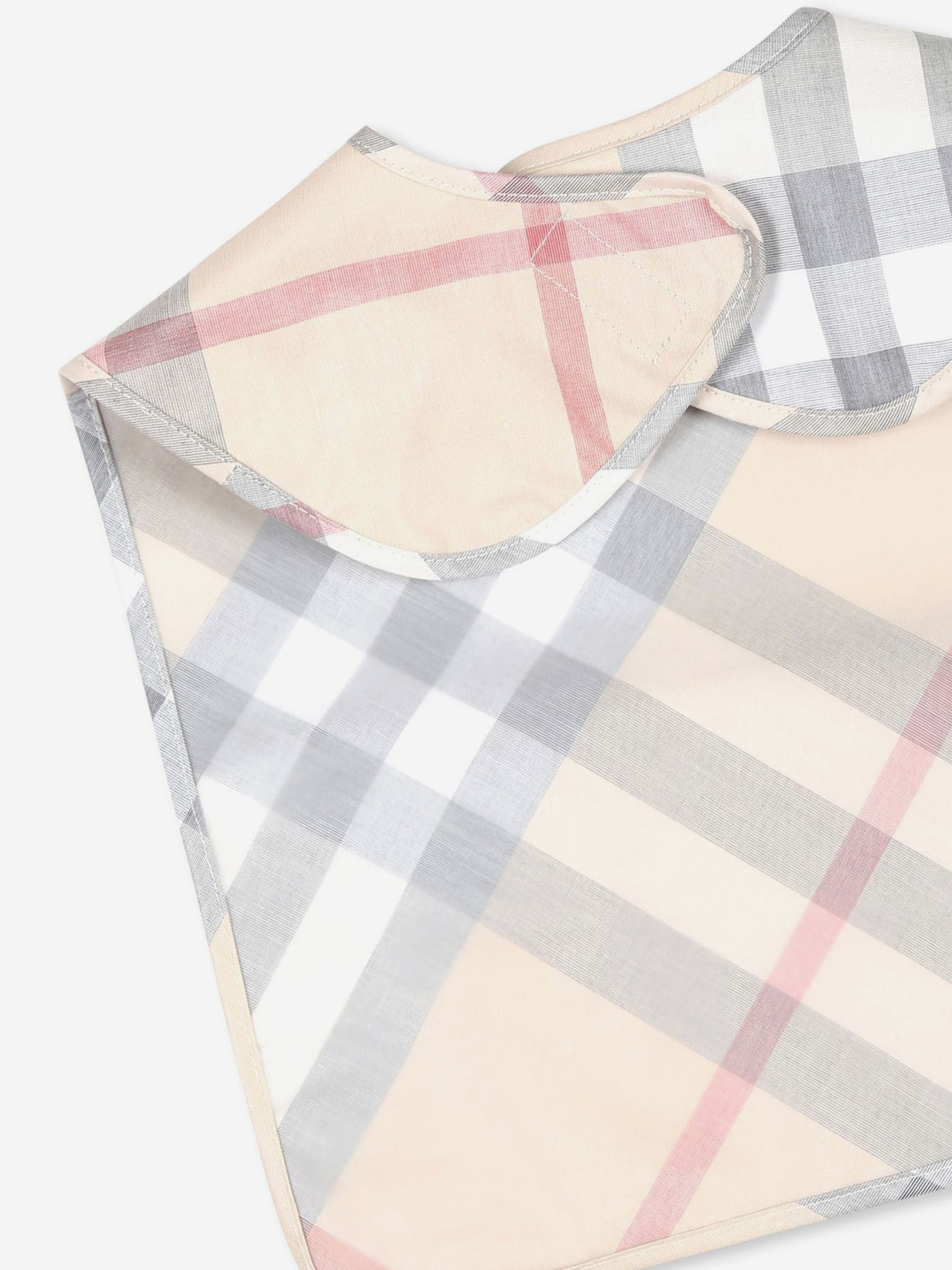 Burberry Baby Wes Check Bib in Beige Best Place For Sale