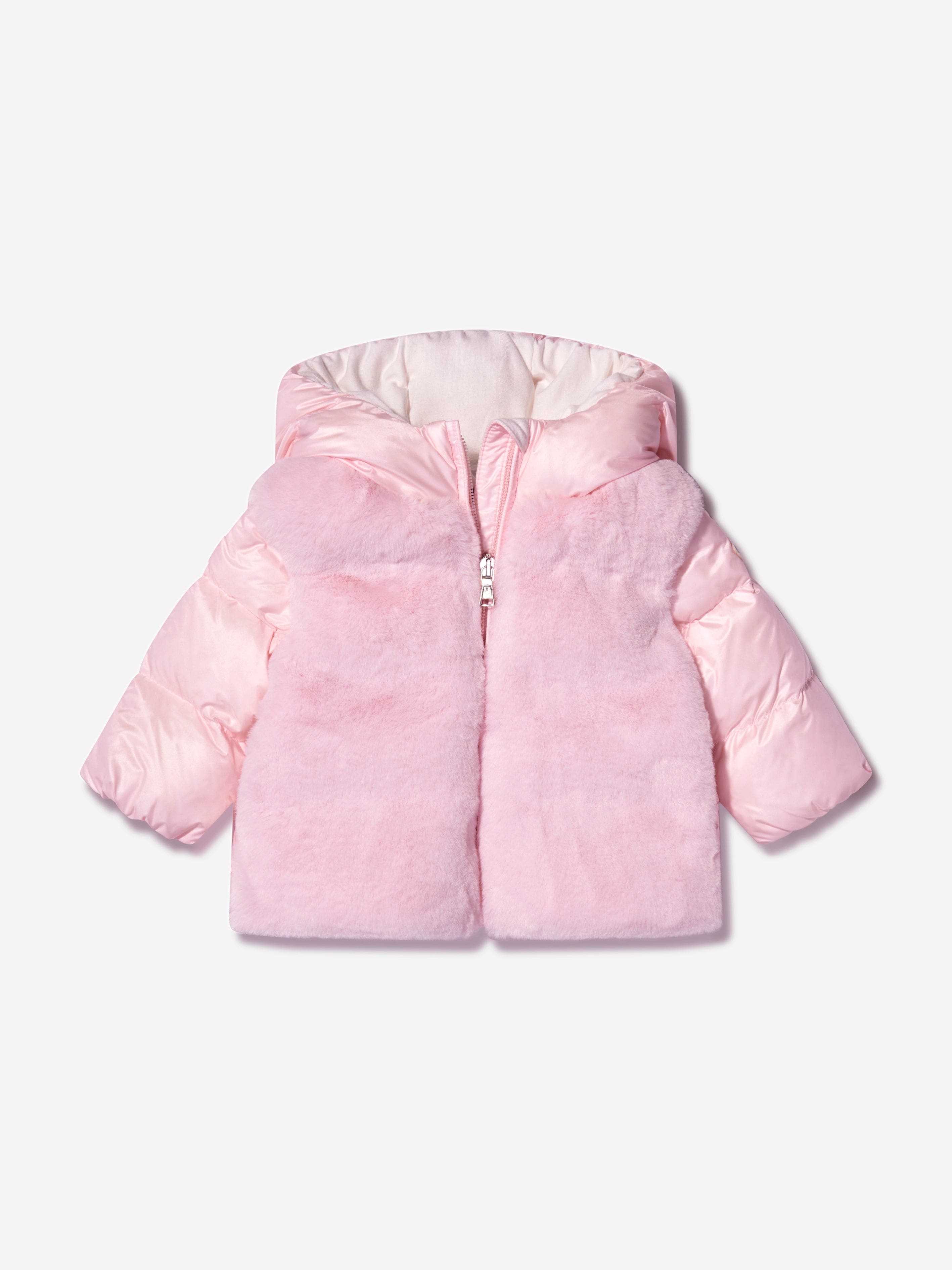 Moncler Enfant Baby Girls Down Padded Natas Jacket in Pink Outlet Store Cheap Pice