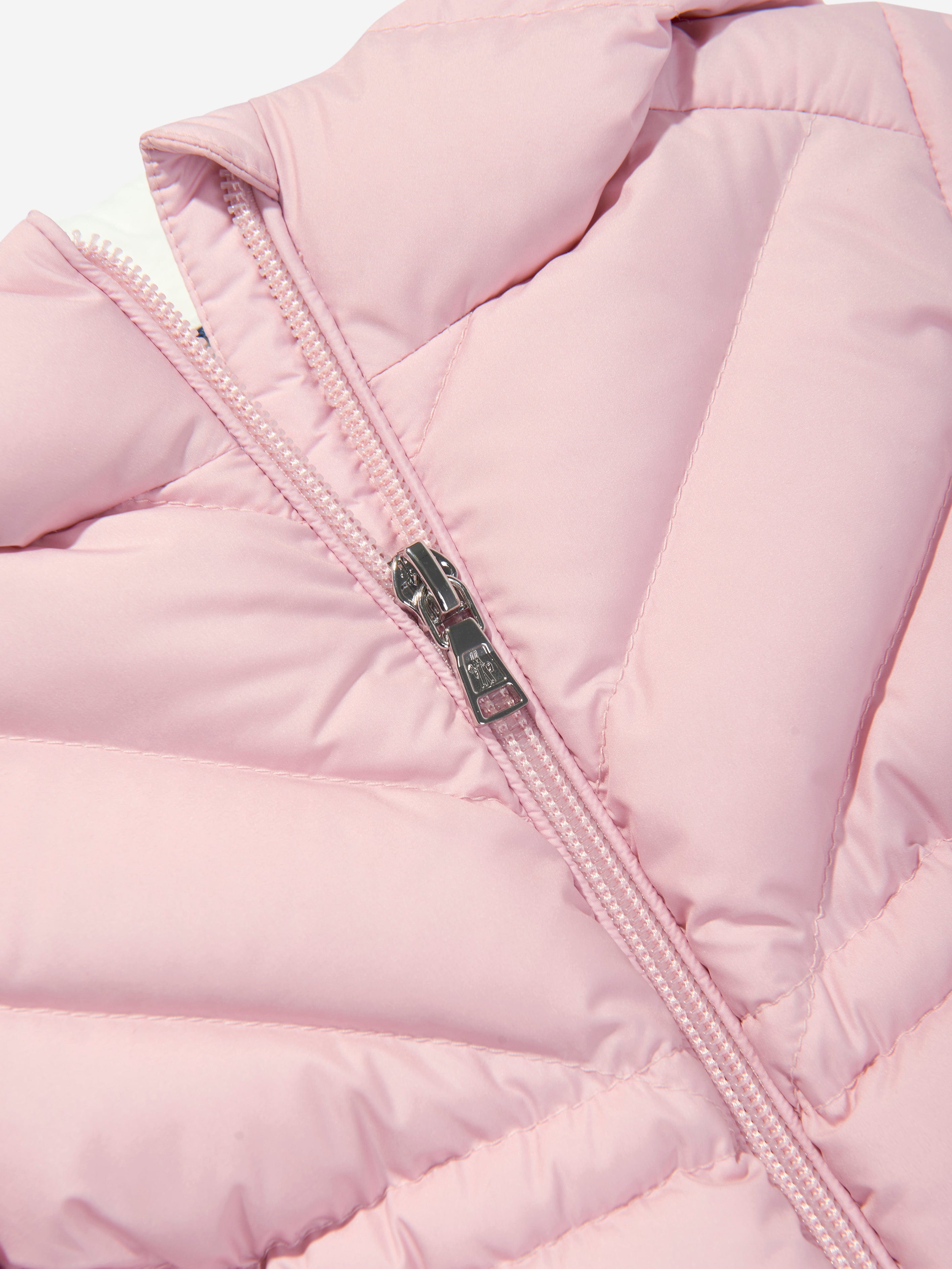 Moncler Enfant Baby Girls Down Padded Sanaa Jacket in Pink Pices For Sale