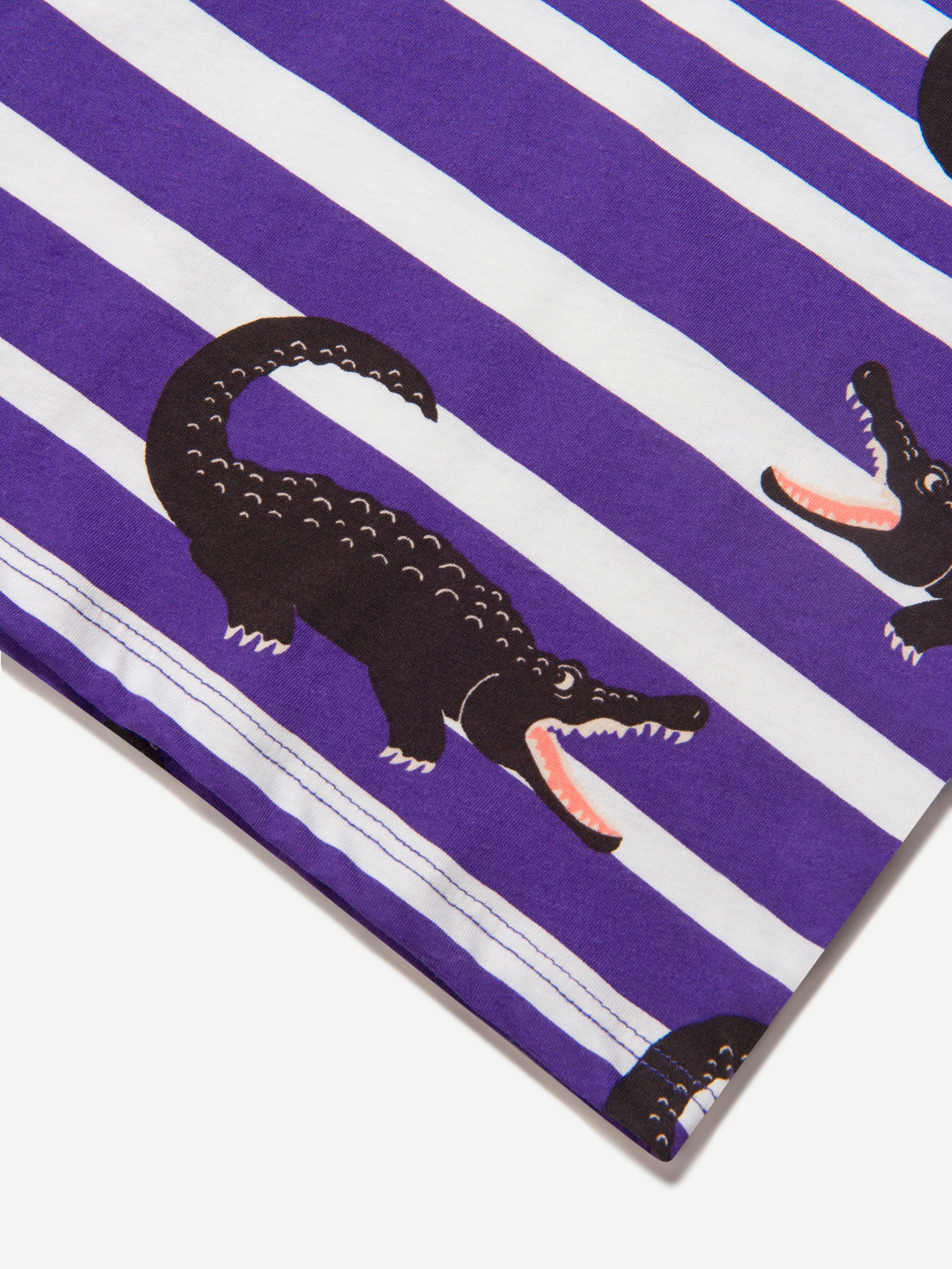 Mini Rodini Girls Organic Cotton Striped Crocodile T-Shirt Clearance Cheap Real