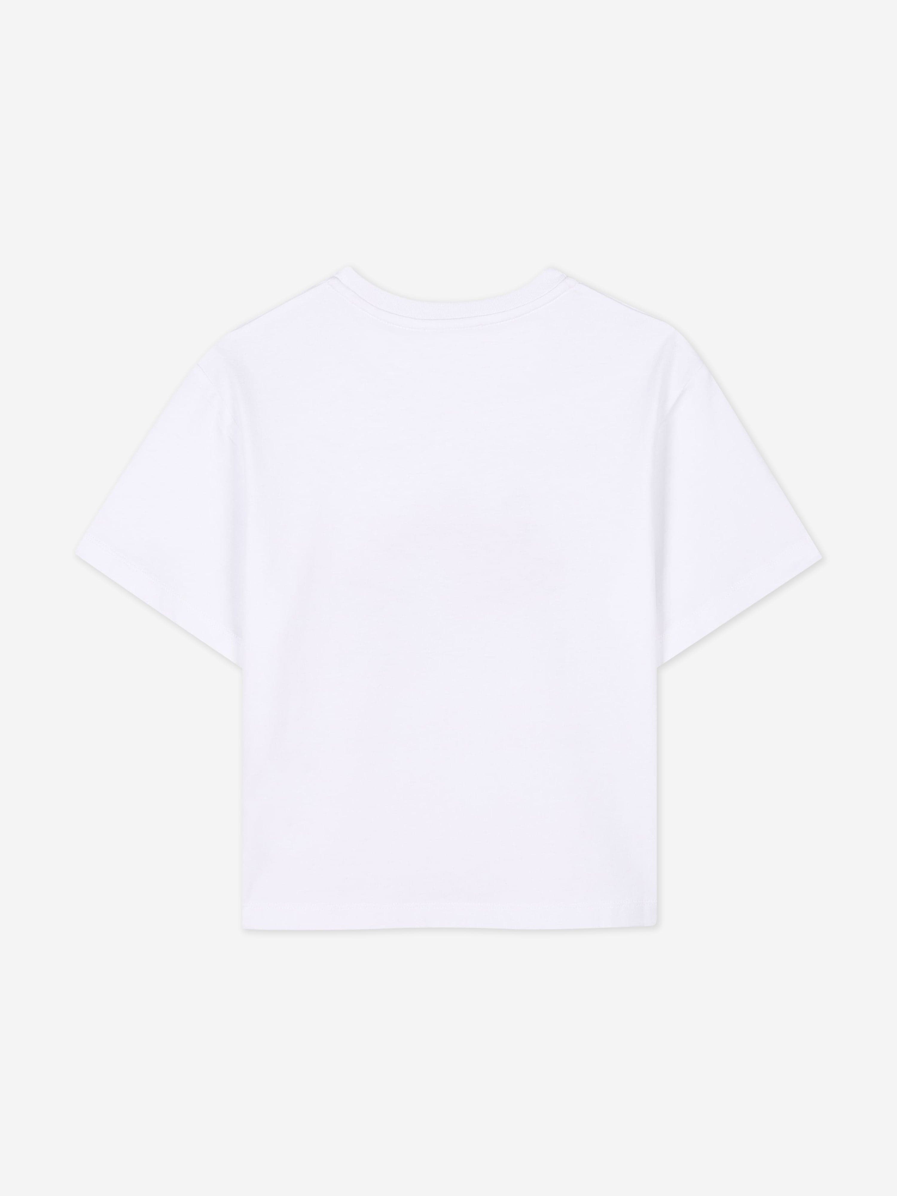 Girls Curb Trainers T-Shirt in White Huge Surprise For Sale