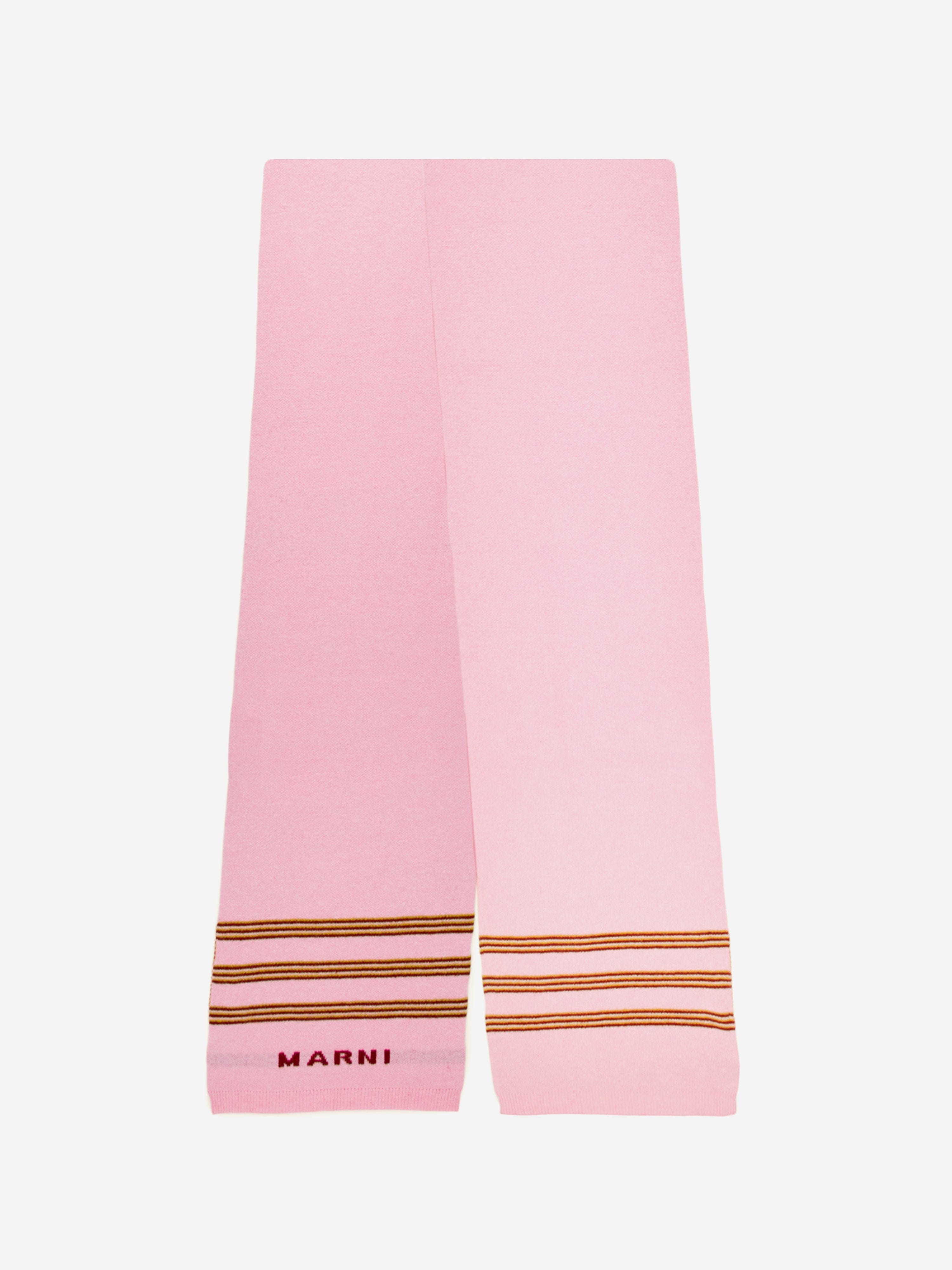 MARNI Kids Striped Logo Scarf in Pink Free Shipping Good Selling