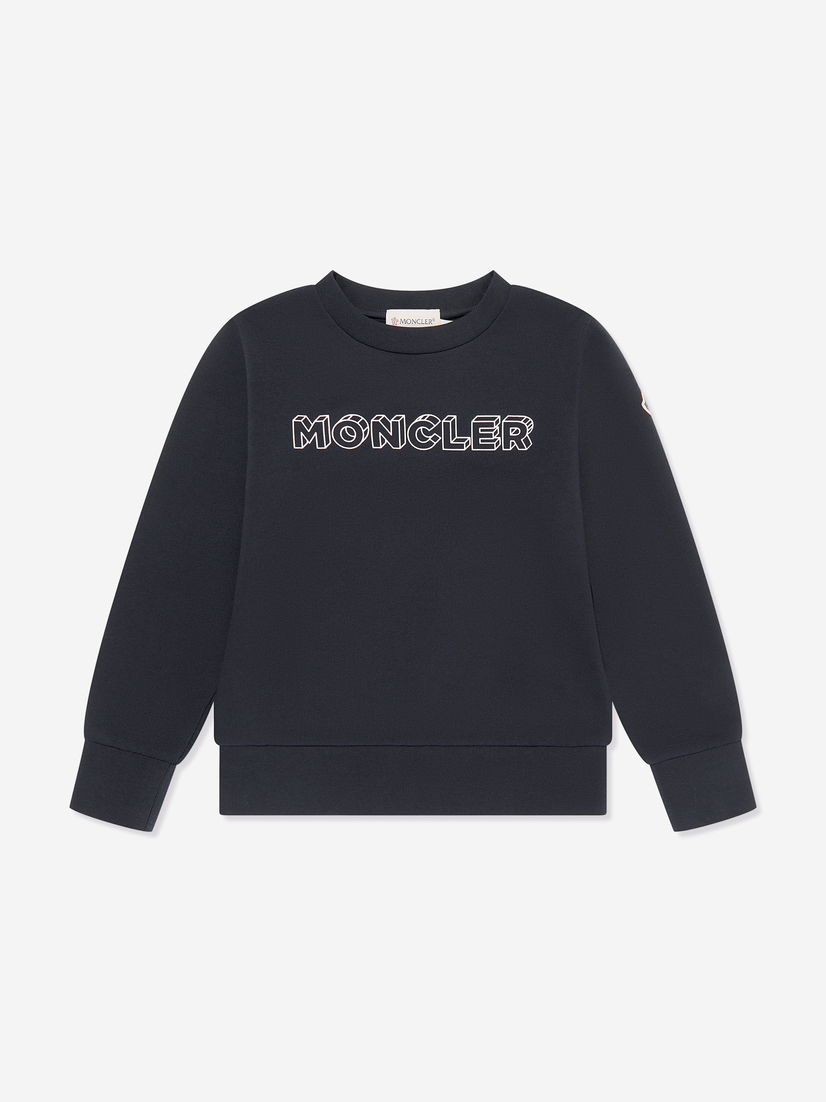 Moncler Enfant Boys Logo Sweatshirt in Navy The Best Store To Get