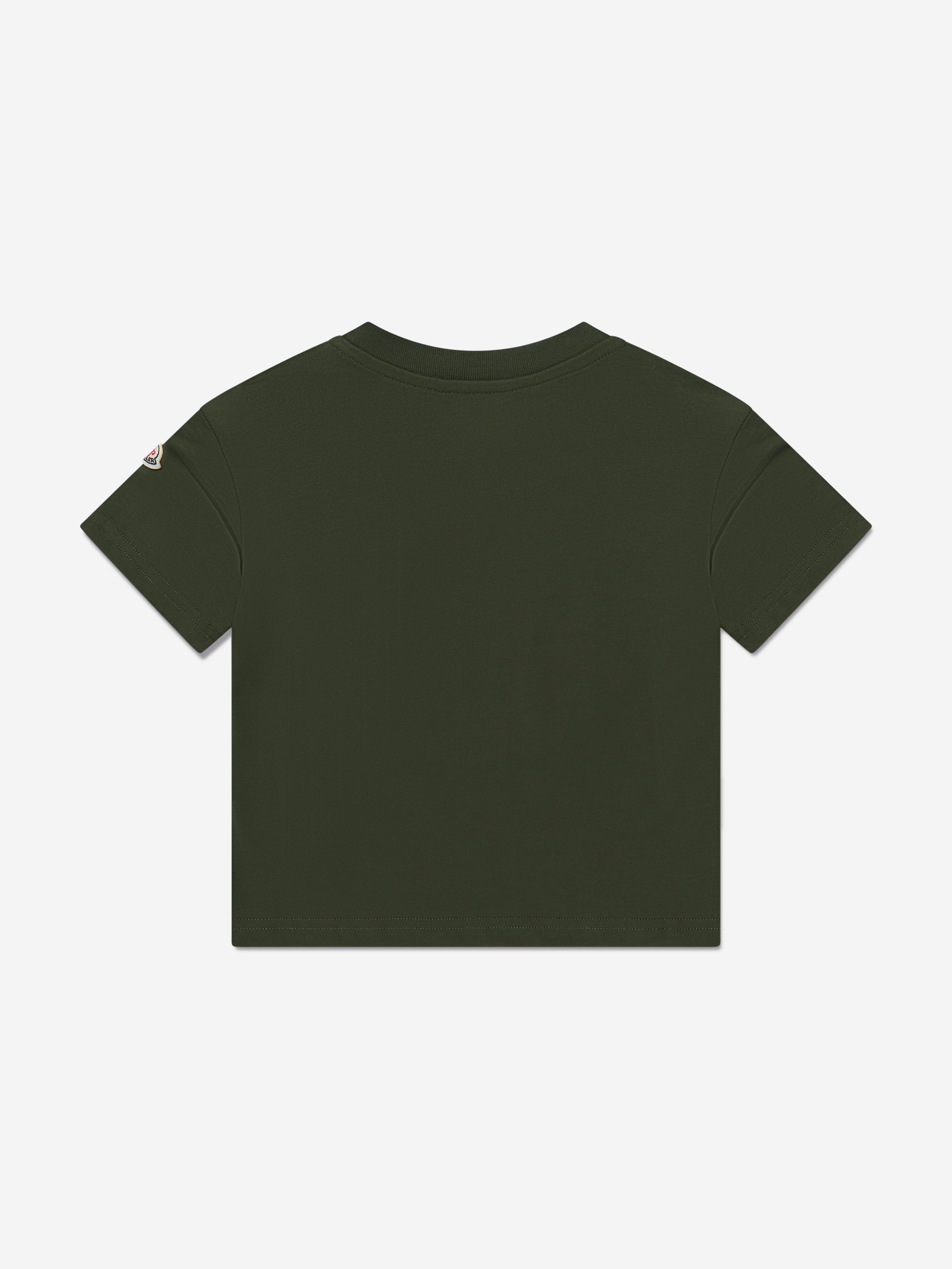 Moncler Enfant Boys Logo T-Shirt in Green Discount Brand New Unisex