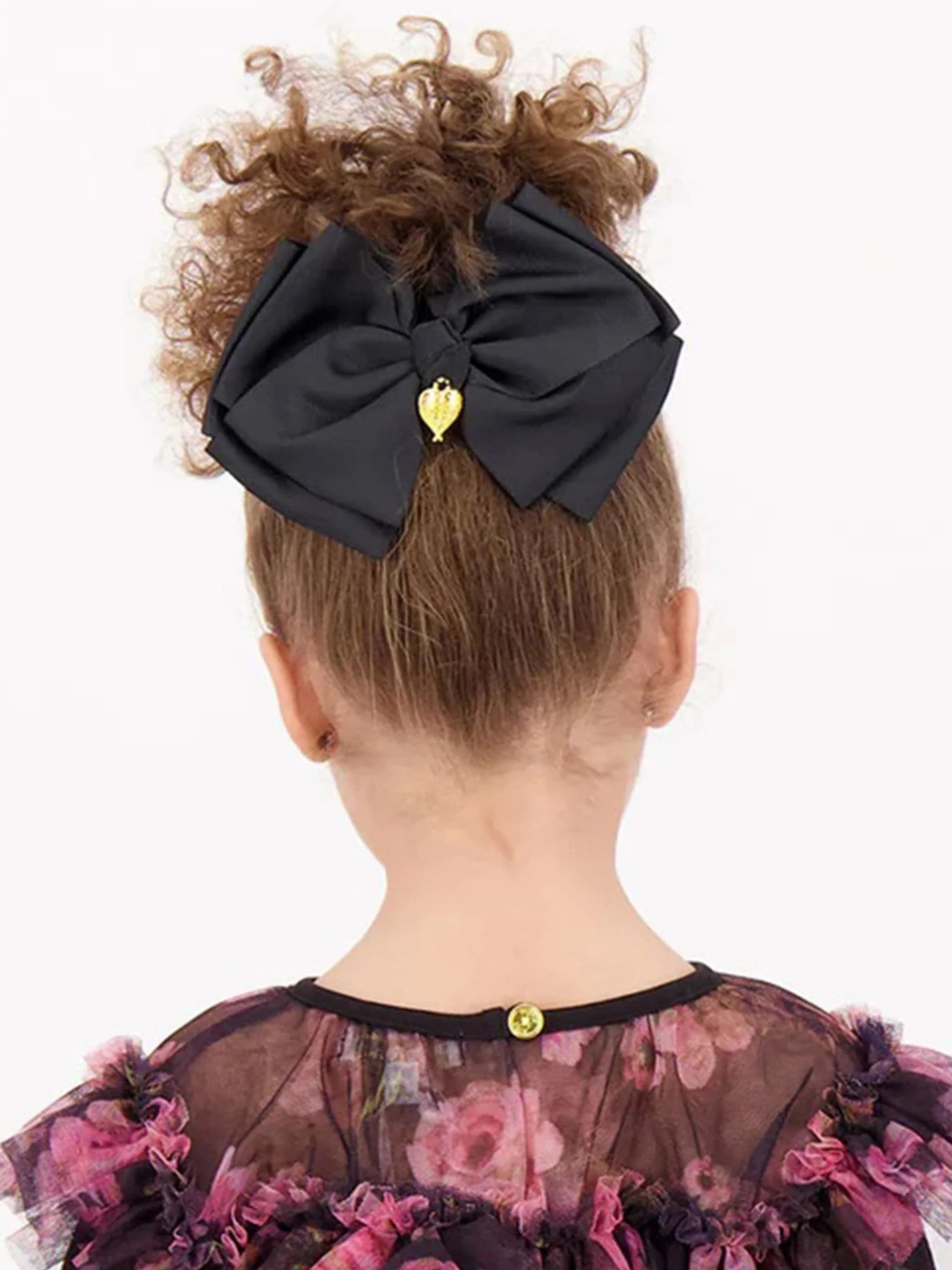 Angels Face Girls Giant Bow Hair Clip in Black Extremely For Sale