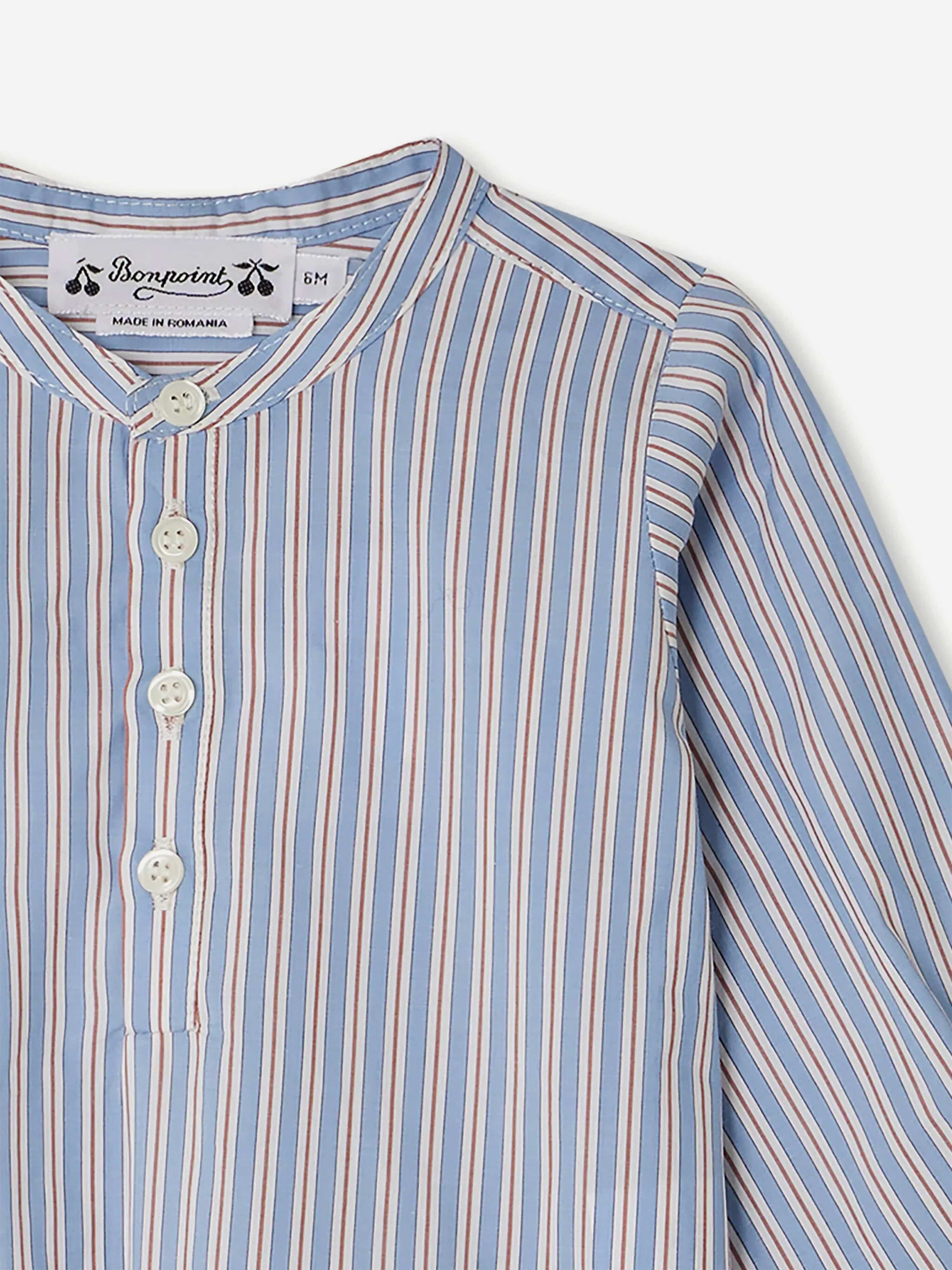 Bonpoint Baby Boys Polisson Shirt in Blue Quality From China Wholesale