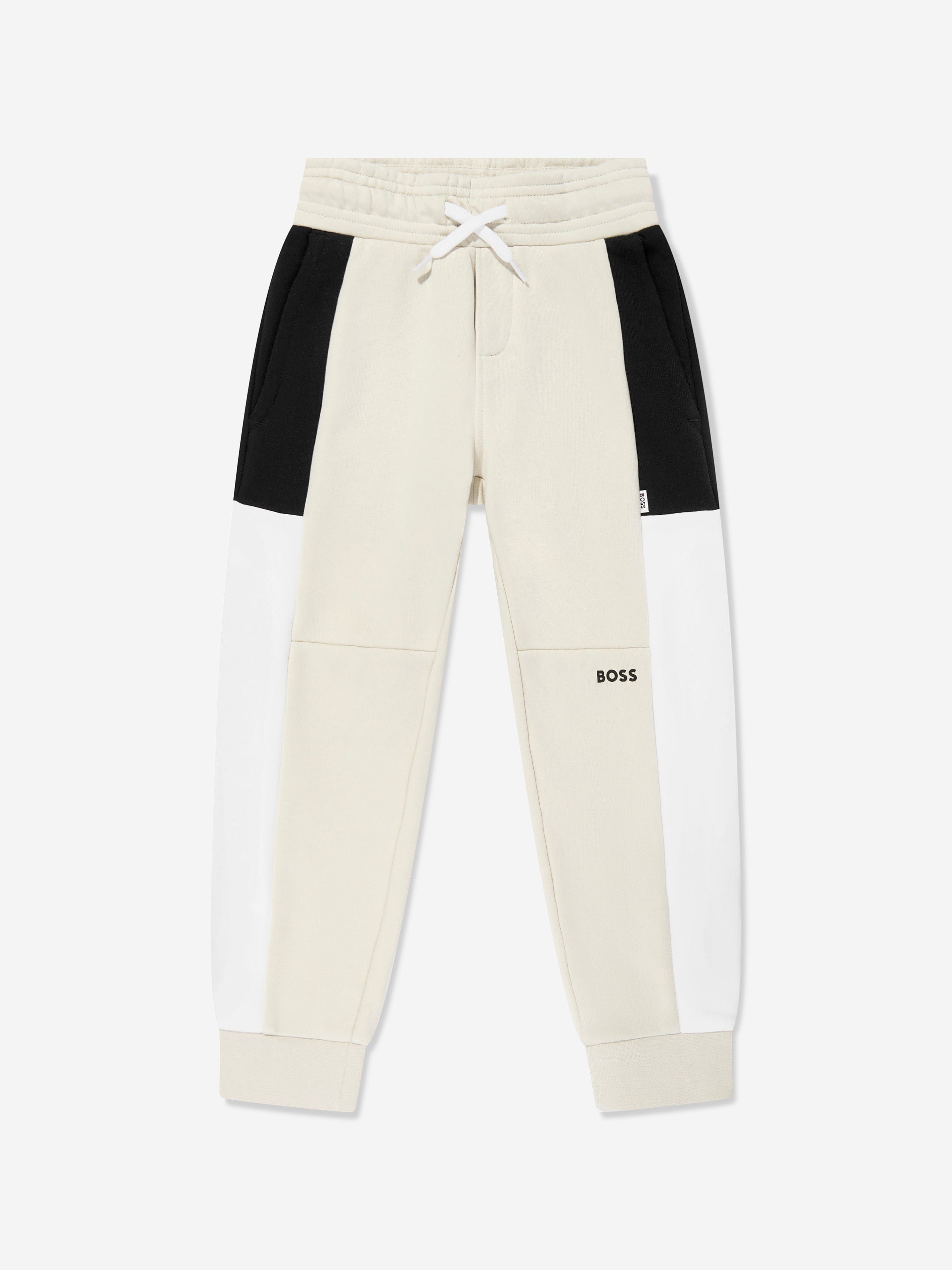 BOSS Boys Logo Tracksuit in Beige Shop For Sale