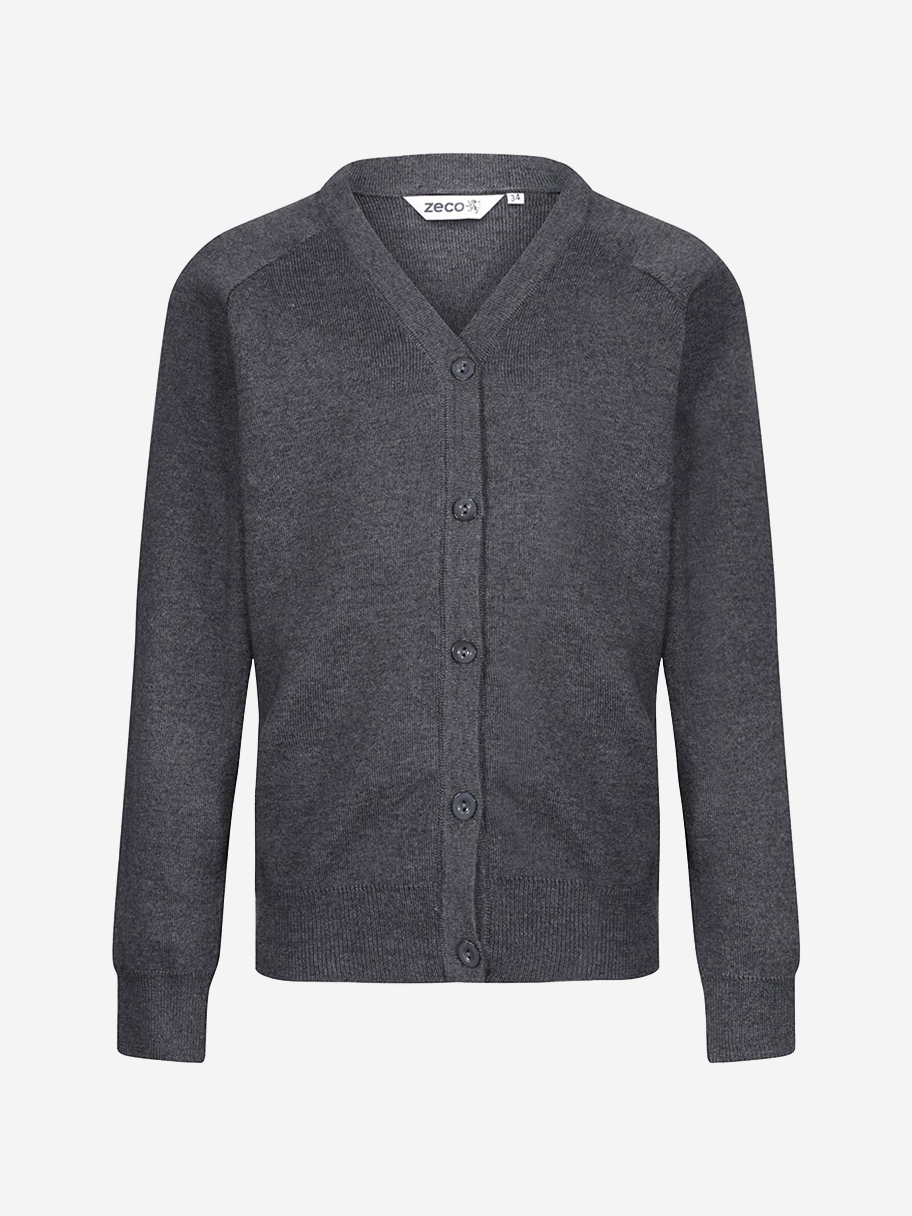 Zeco Kids School Cotton Mix Knitted Cardigan in Grey Outlet Official