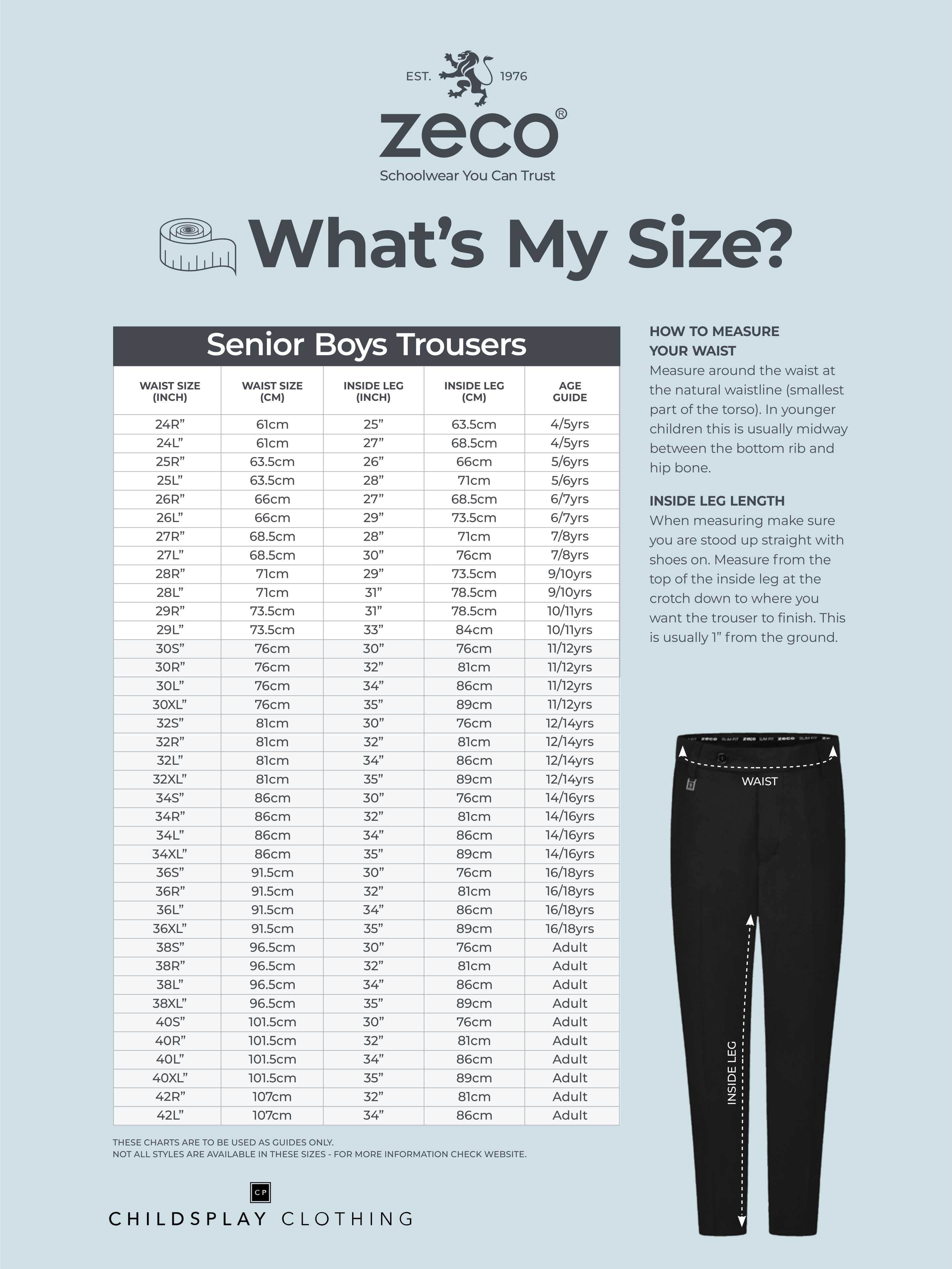 Zeco Boys School Slim Fit Regular Leg Trousers in Grey Sale Latest