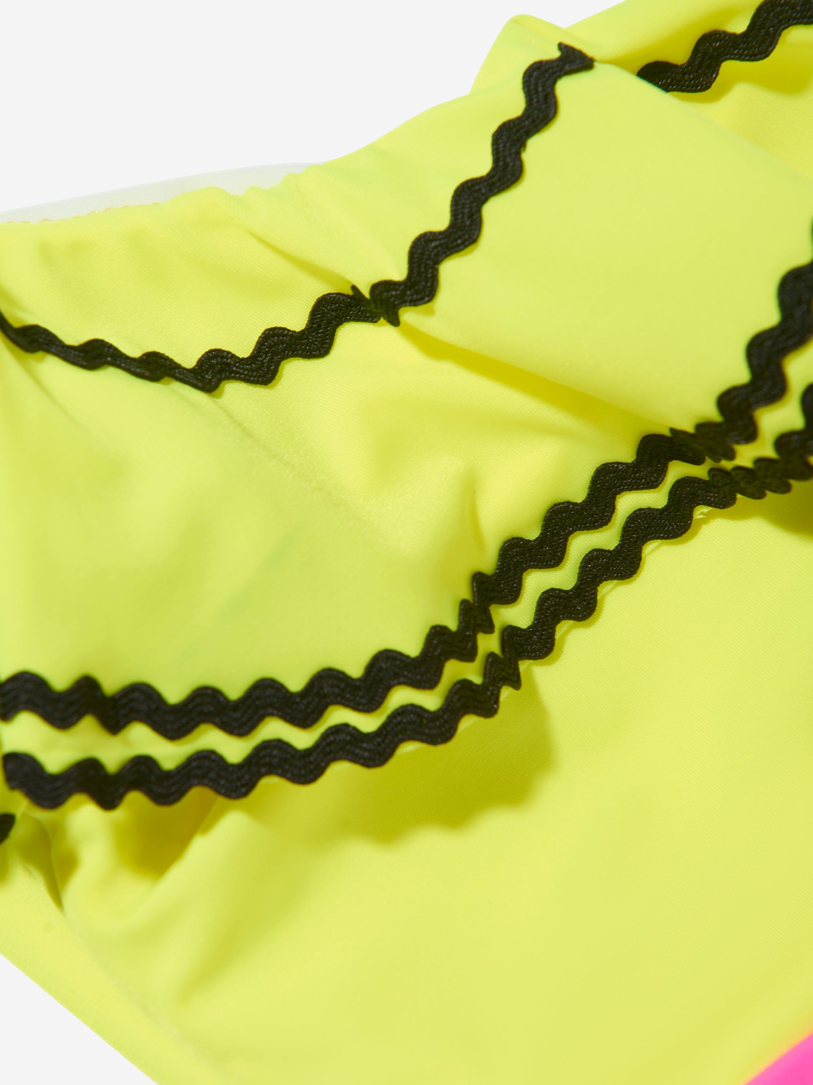 Nessi Byrd Girls Neon One Shoulder Lizzy Swimsuit in Multicolour Official Site Sale Online