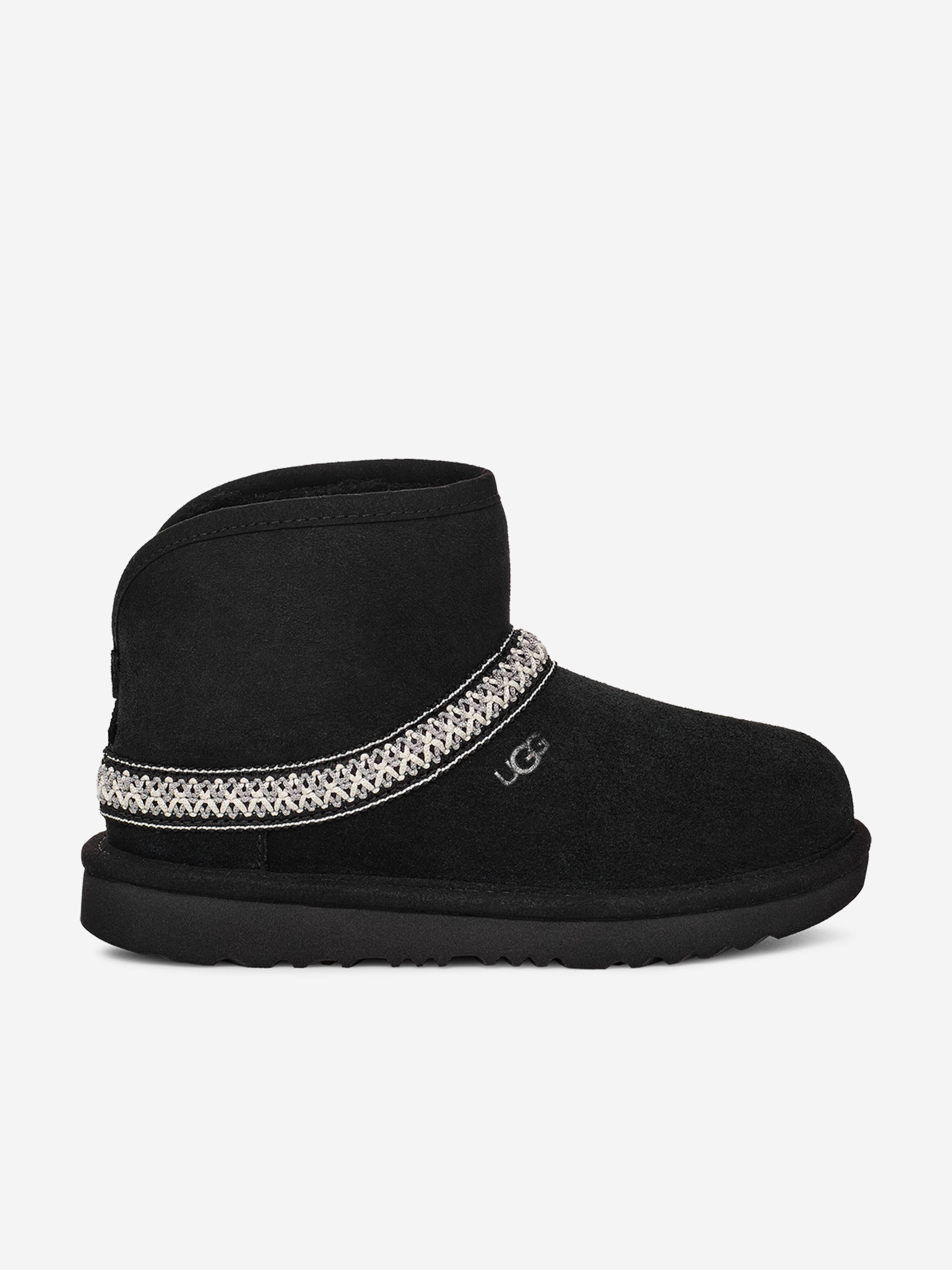 UGG Kids Classic Mini Crescent Boots in Black Cheap Sale Latest Collections