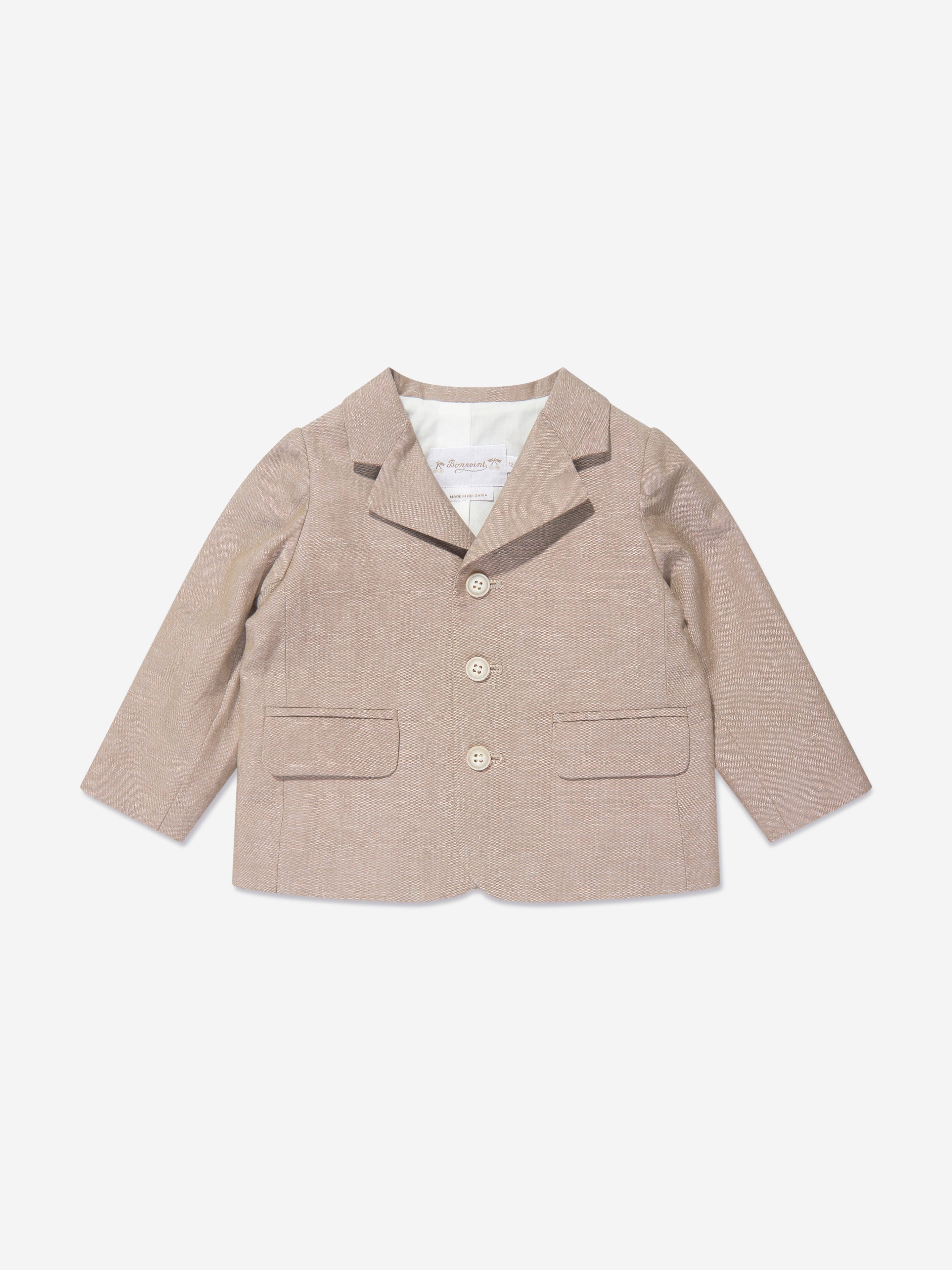 Bonpoint Baby Boys Linen Leopold Blazer in Brown Free Shipping Cheap Pice