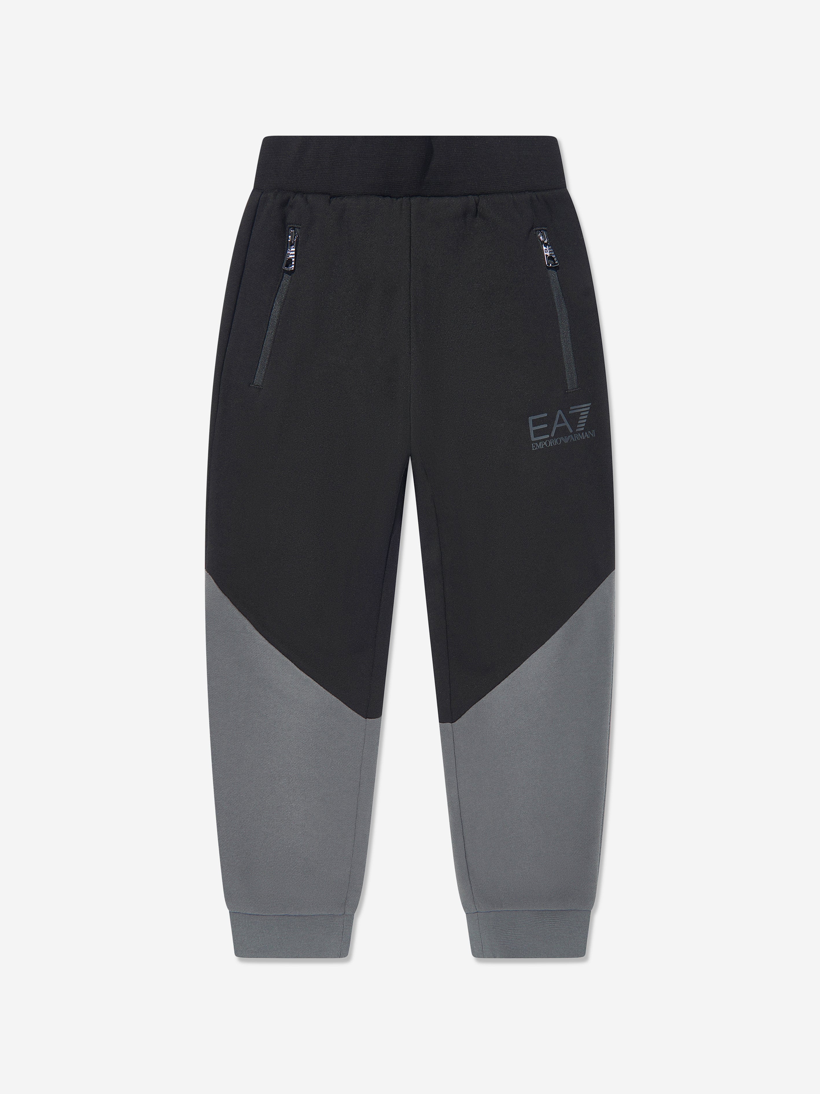 EA7 Emporio Armani Boys Colourblock Tracksuit in Black Clearance New Arrival