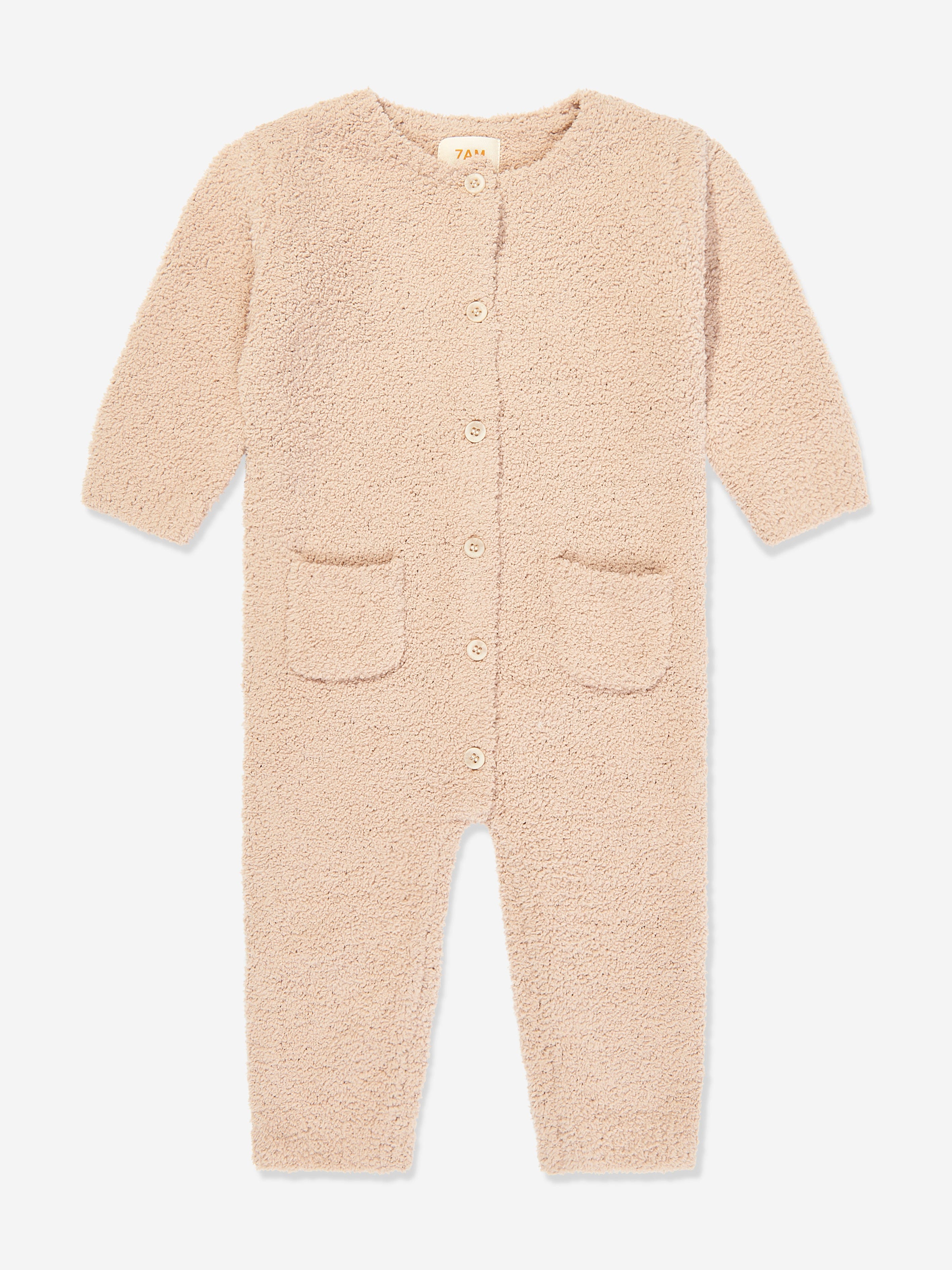 7AM Enfant Baby Fuzzy Long Sleeve Romper in Beige Footlocker Pictures Online