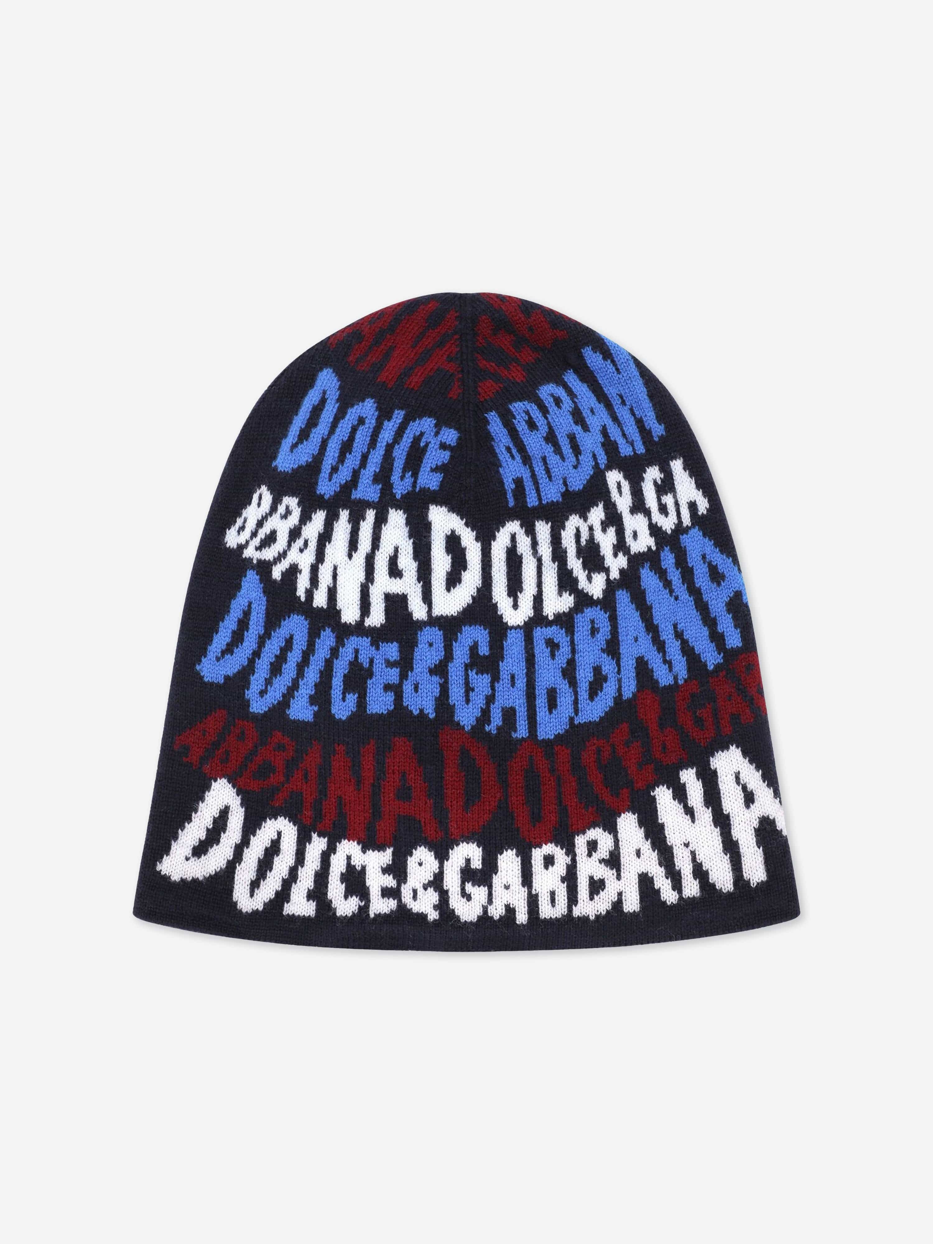 Dolce & Gabbana Boys Wool Knitted Beanie Hat in Multiclour Free Shipping 100% Guaranteed