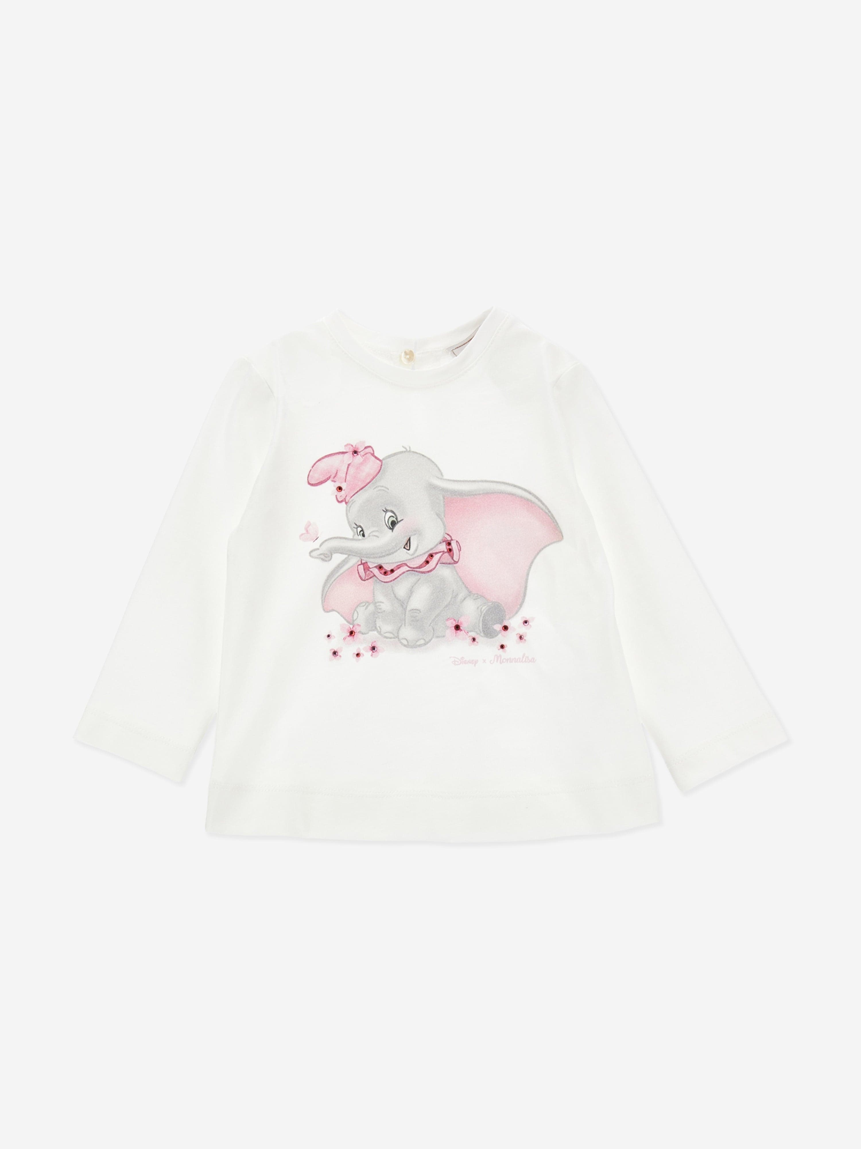 Monnalisa Baby Girls Long Sleeve Dumbo T-Shirt in Ivory Real Cheap Online