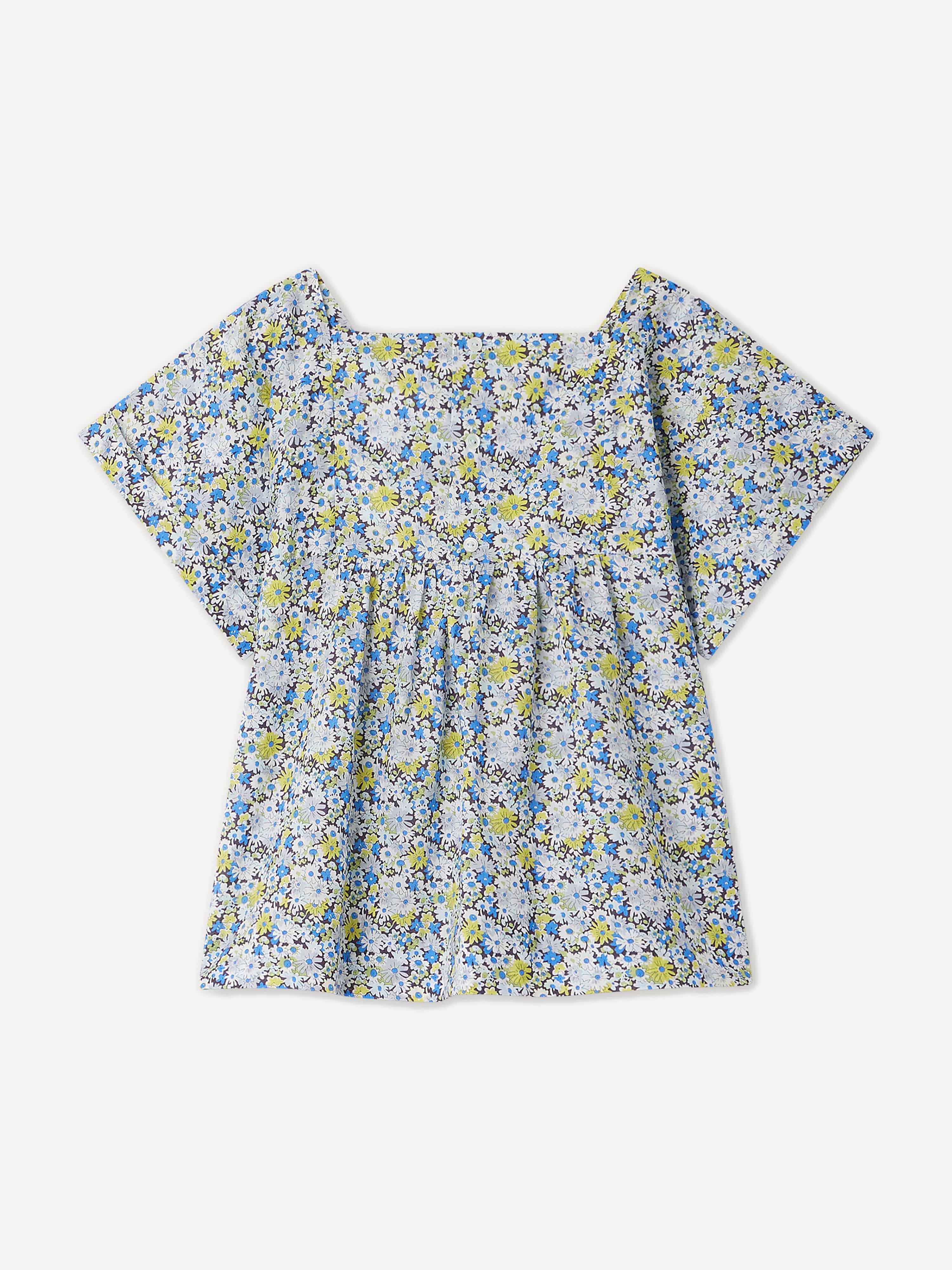 Bonpoint Girls Pays Smocked Blouse in Blue Clearance Amazing Pice
