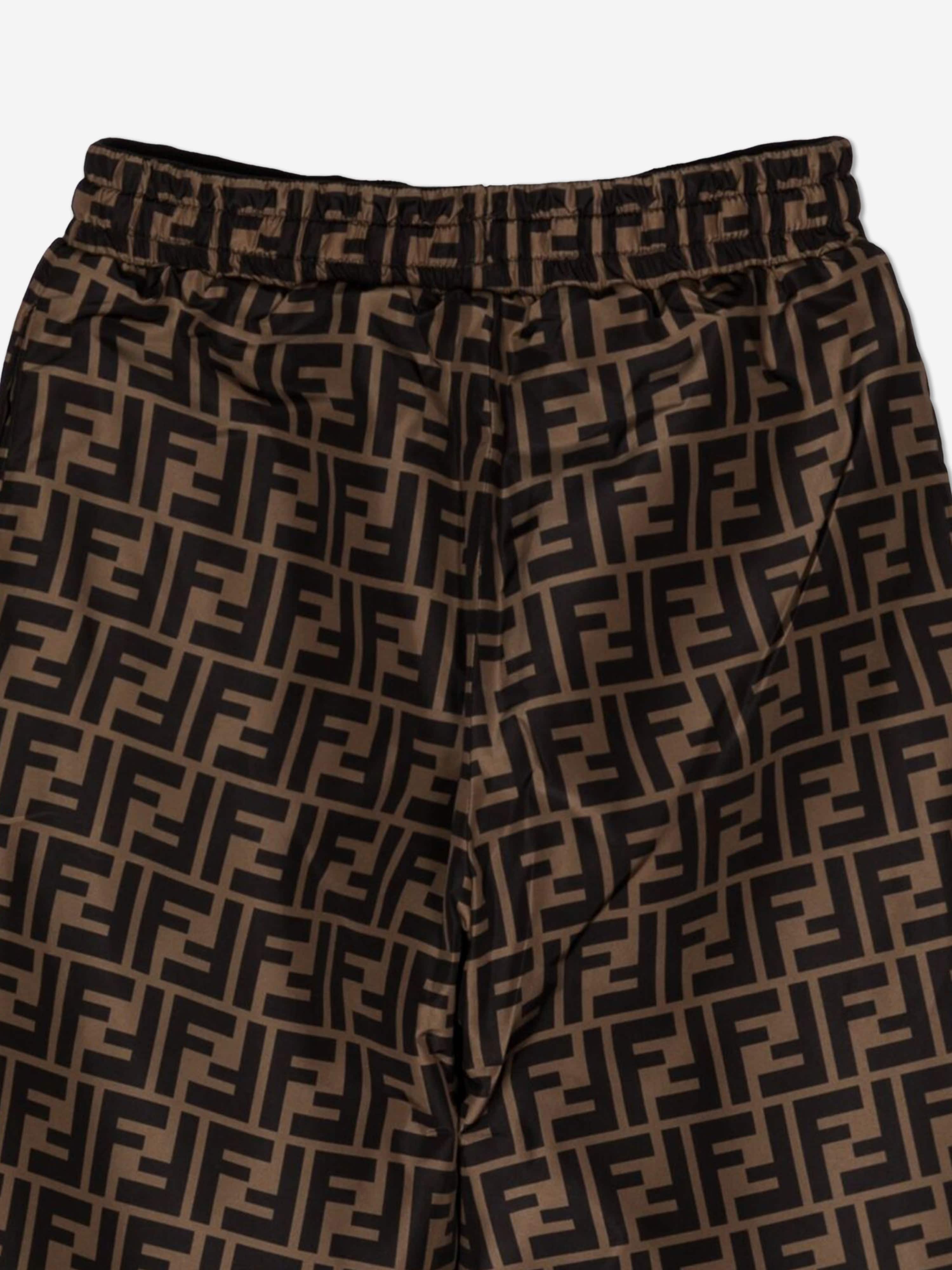 Fendi Kids FF Logo Joggers in Brown Inexpensive Cheap Online