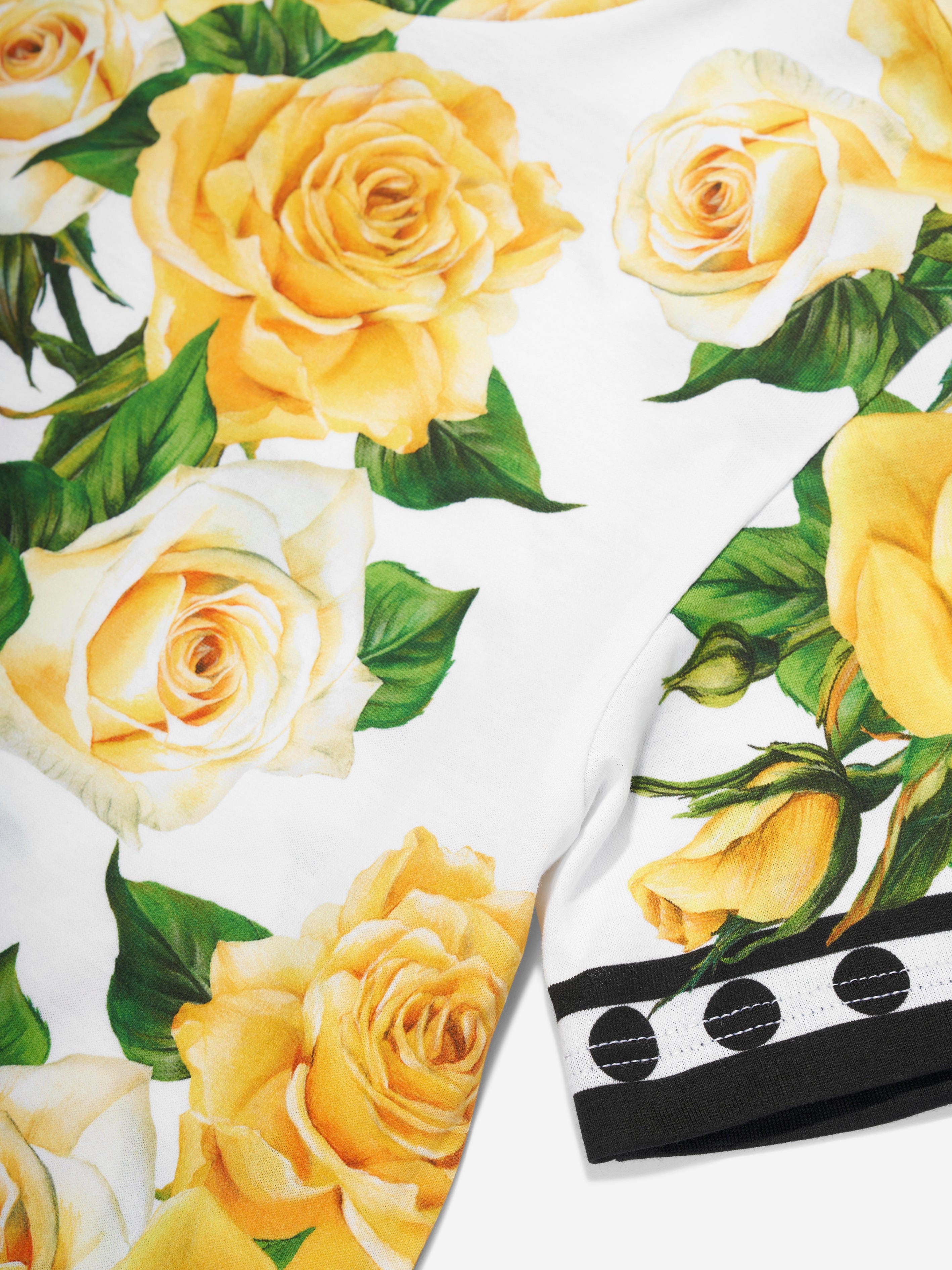 Dolce & Gabbana Girls Rose Print T-Shirt in Multicolour For Sale Cheap Online