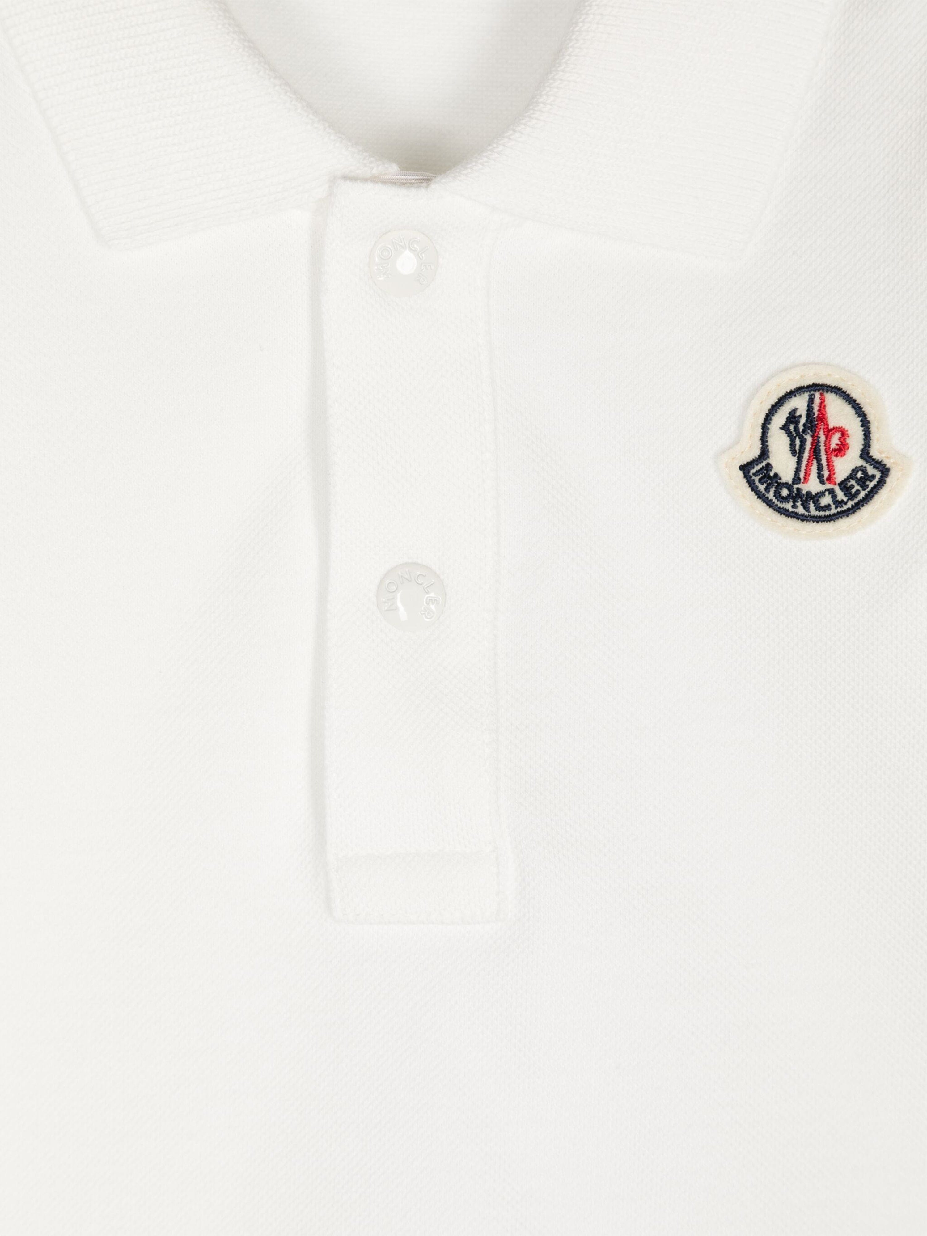 Moncler Enfant Baby Boys Long Sleeve Polo Shirt in Ivory Buy Cheap Choice