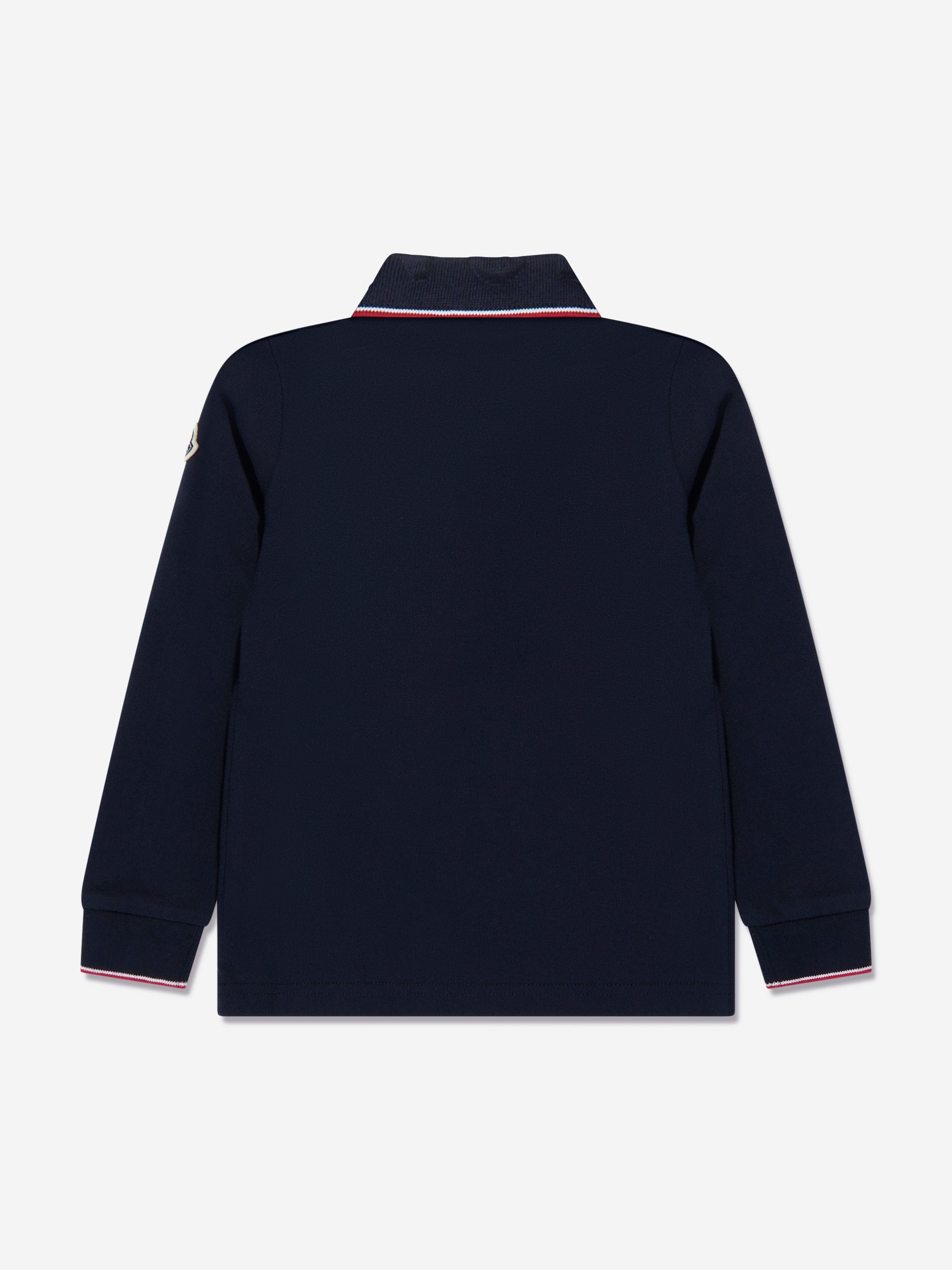 Moncler Enfant Boys Long Sleeve Polo Shirt in Navy Outlet Low Pice Fee Shipping