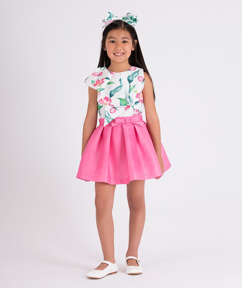 Mama Luma Girls Flared Classic Bow Skirt in Pink Discount Low Shipping Fee