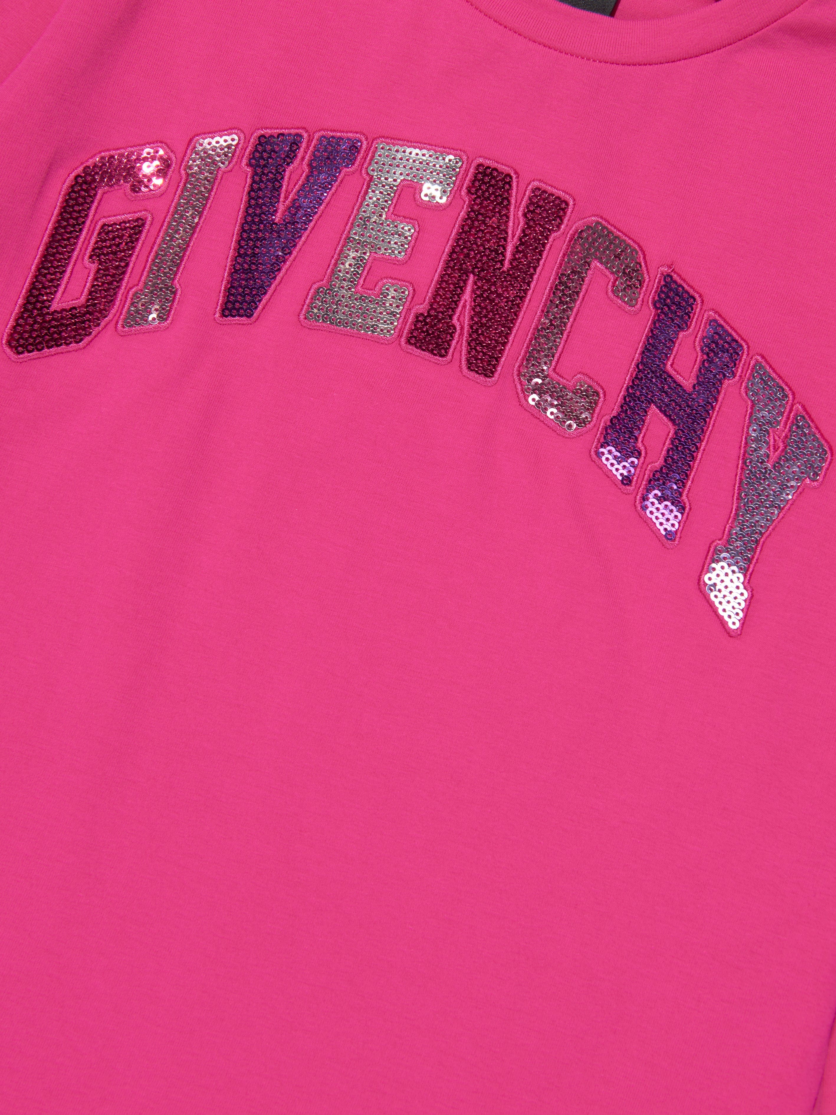 Givenchy Girls Long Sleeve Logo T-Shirt in Pink Clearance Hot Sale