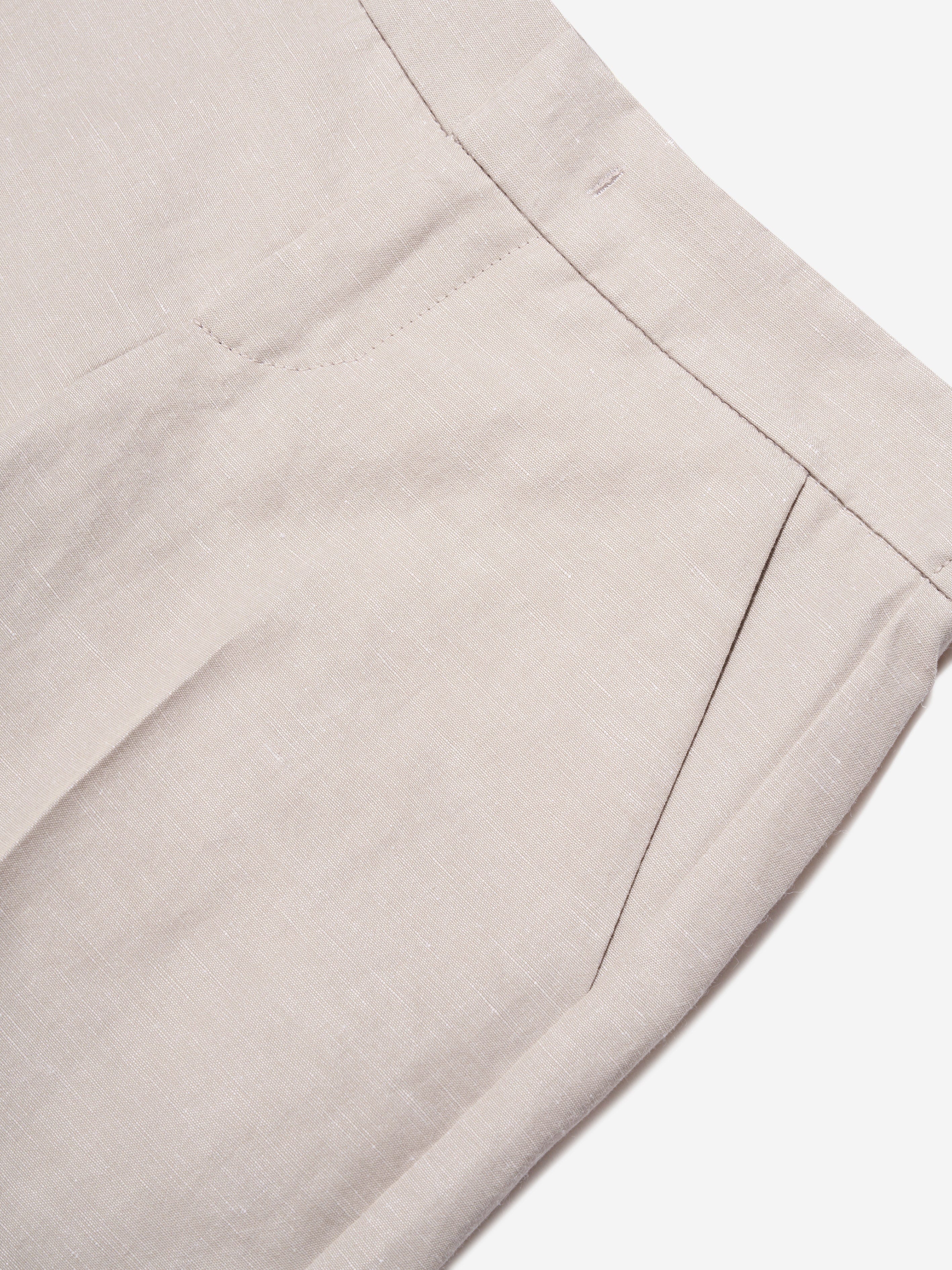 Fendi Boys Cotton And Linen Trousers in Beige 100% Authentic Cheap Online