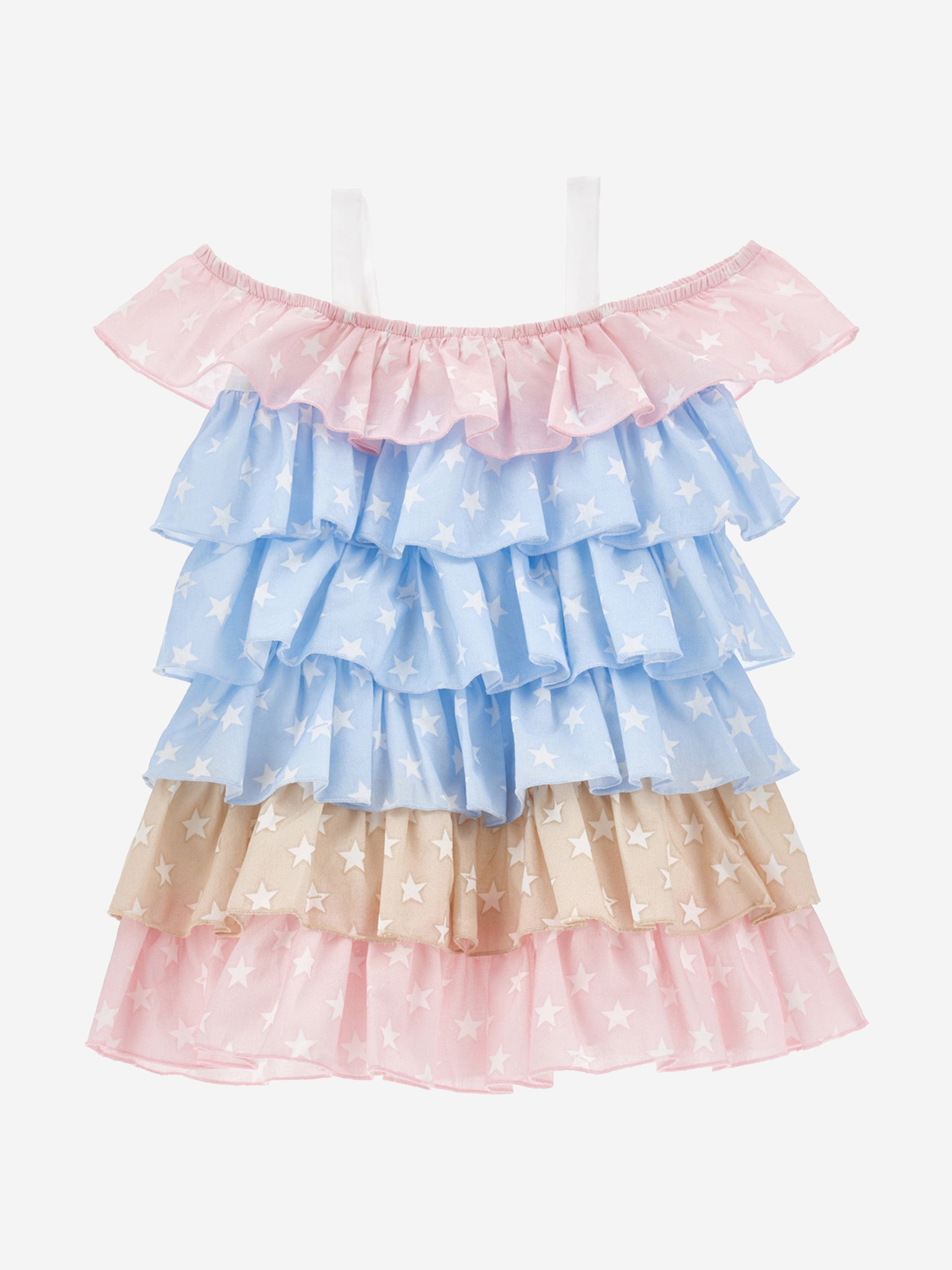Monnalisa Girls Ruffle Sundress in Multicolour 2025 Newest Online