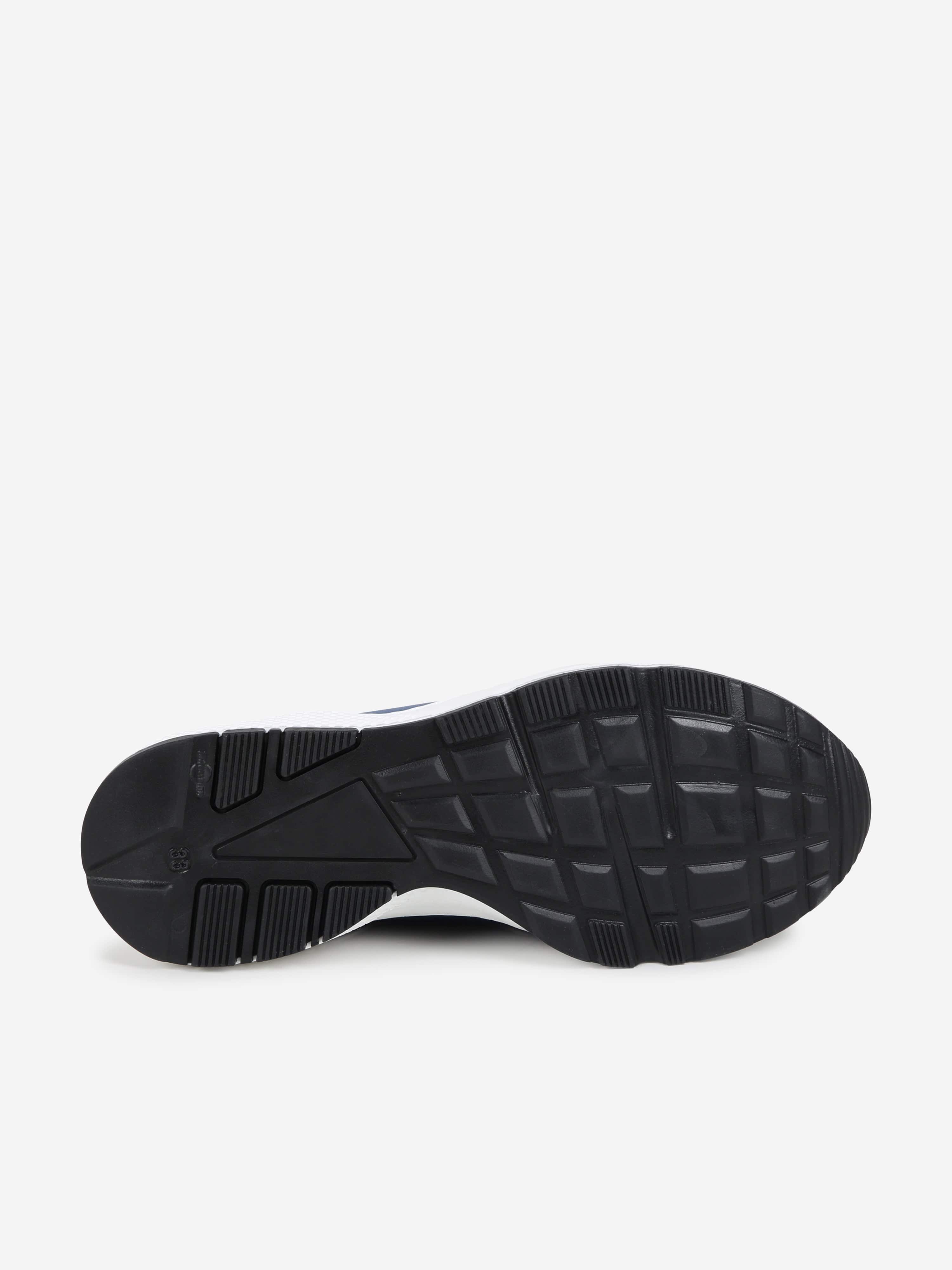 BOSS Boys Leather Logo Trainers in Blue Cheap Sale Footlocker Pictures