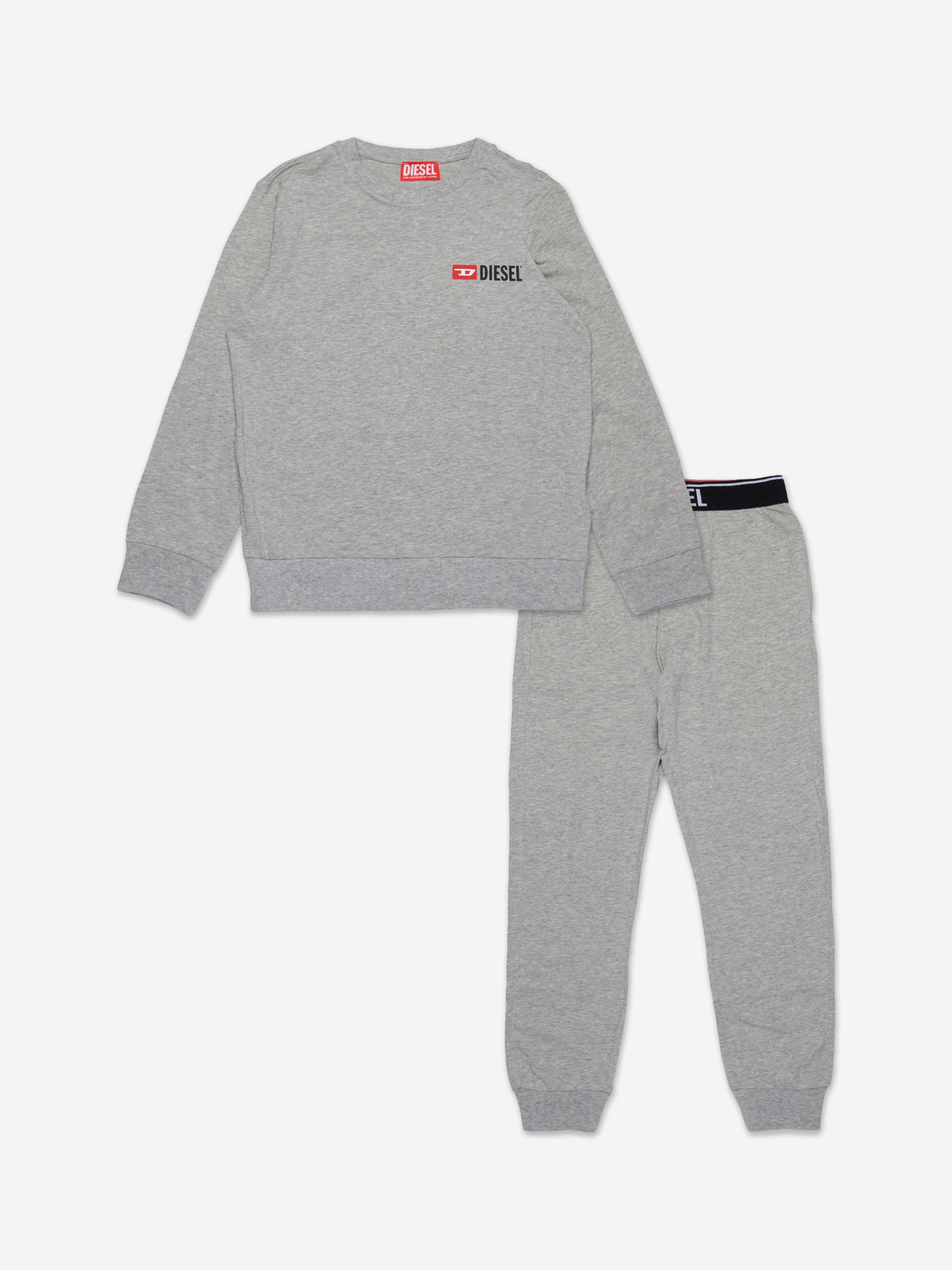 Diesel Boys Logo Pyjama Set in Grey For Cheap Sale Online
