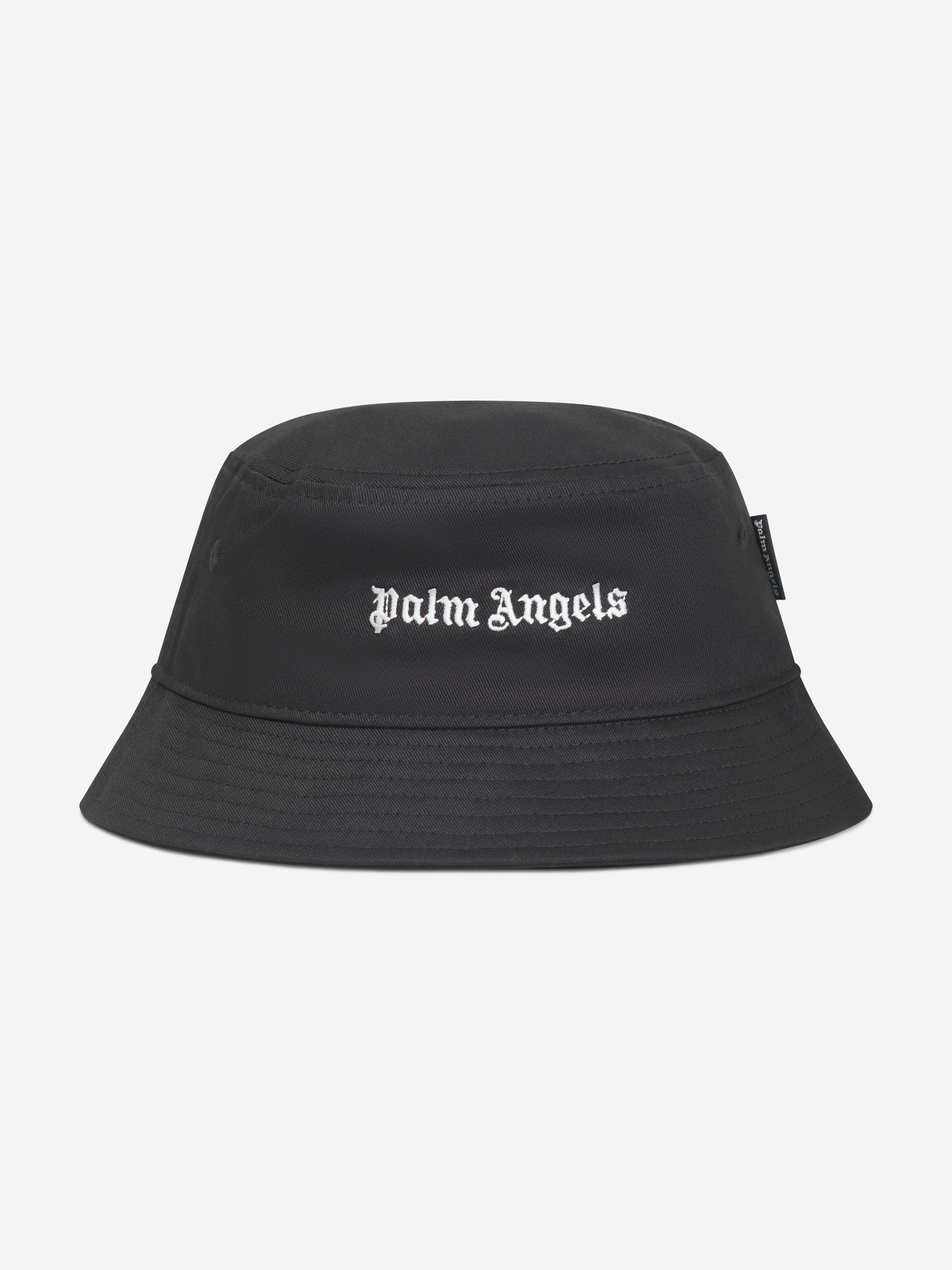 Palm Angels Girls Logo Bucket Hat in Black Cheap New Arrival