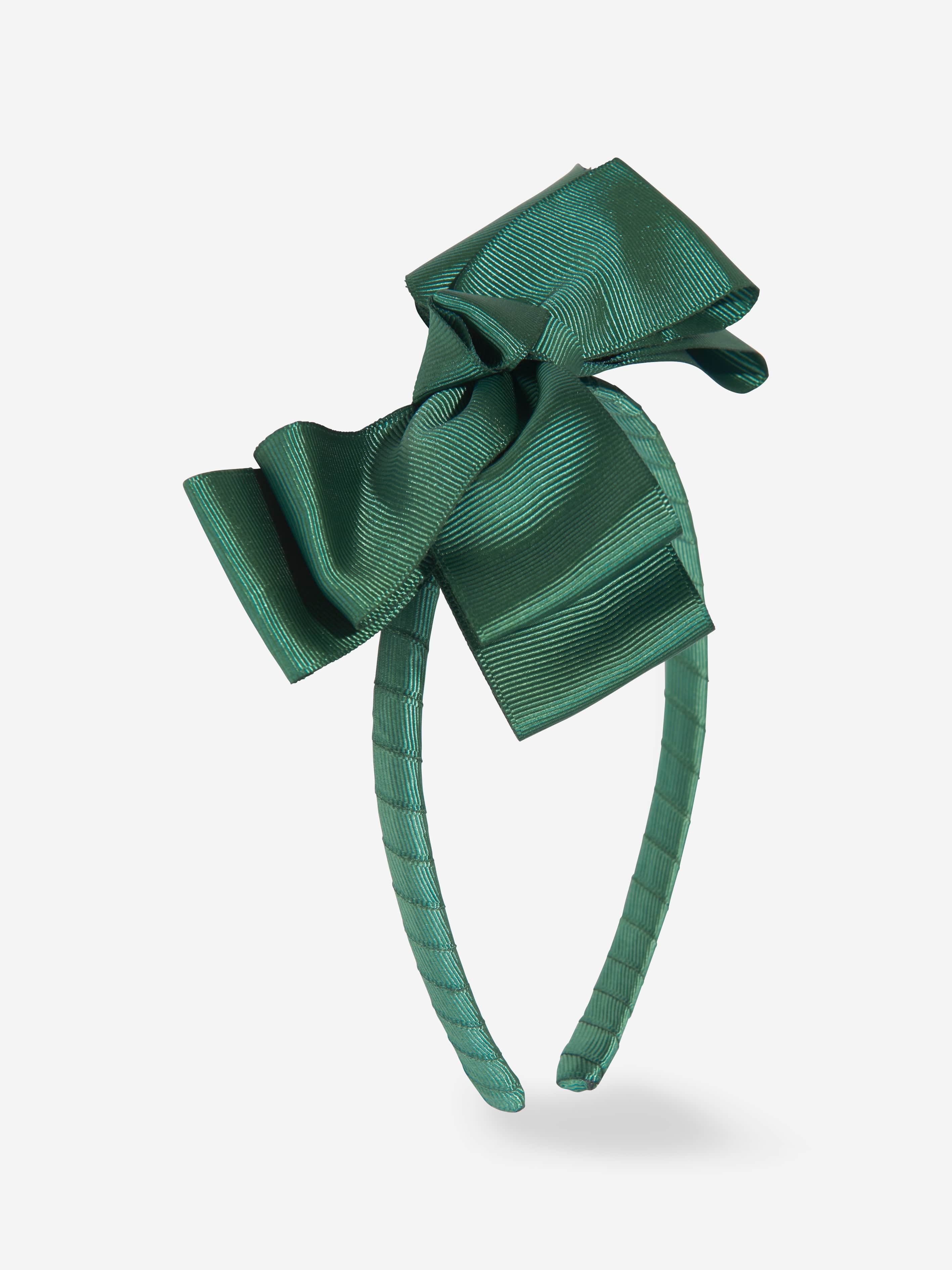 Mama Luma Girls Bow Headband in Green Outlet Best Sale