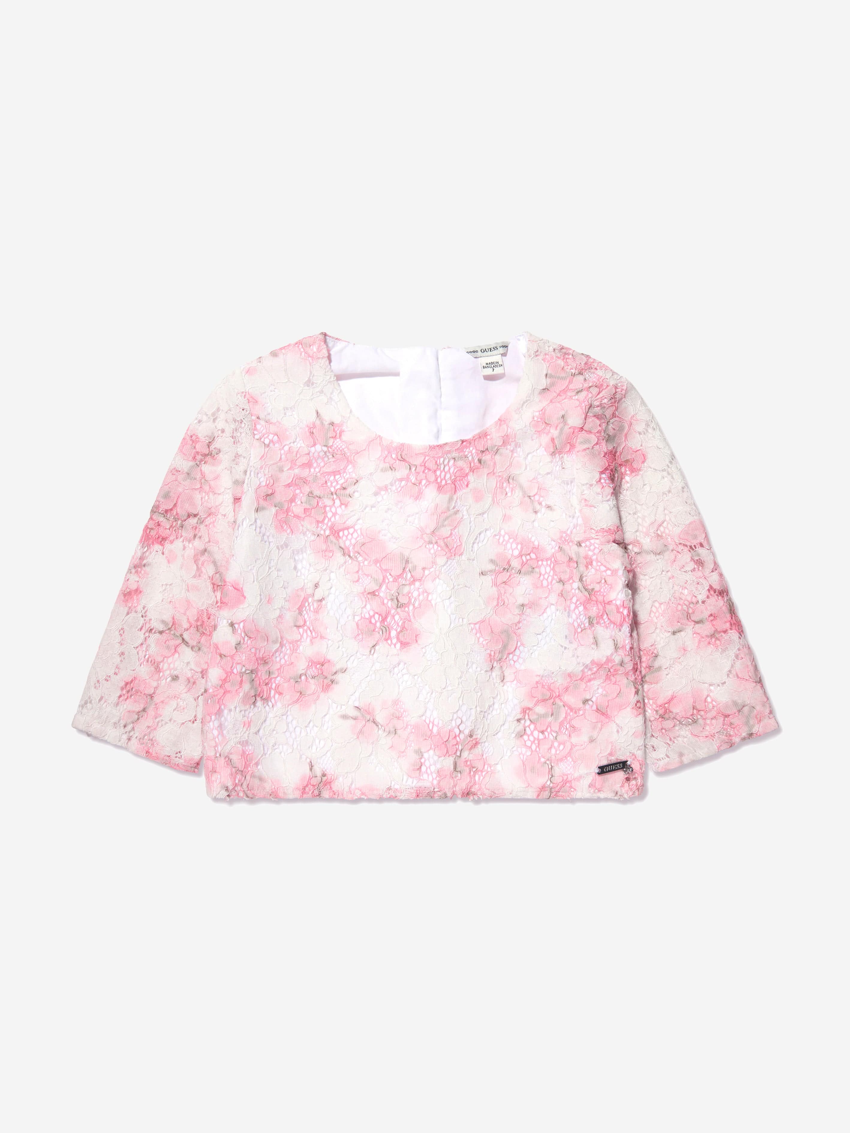 Guess Girls Cherry Blossom Lace Blouse in White 100% Original Cheap Pice