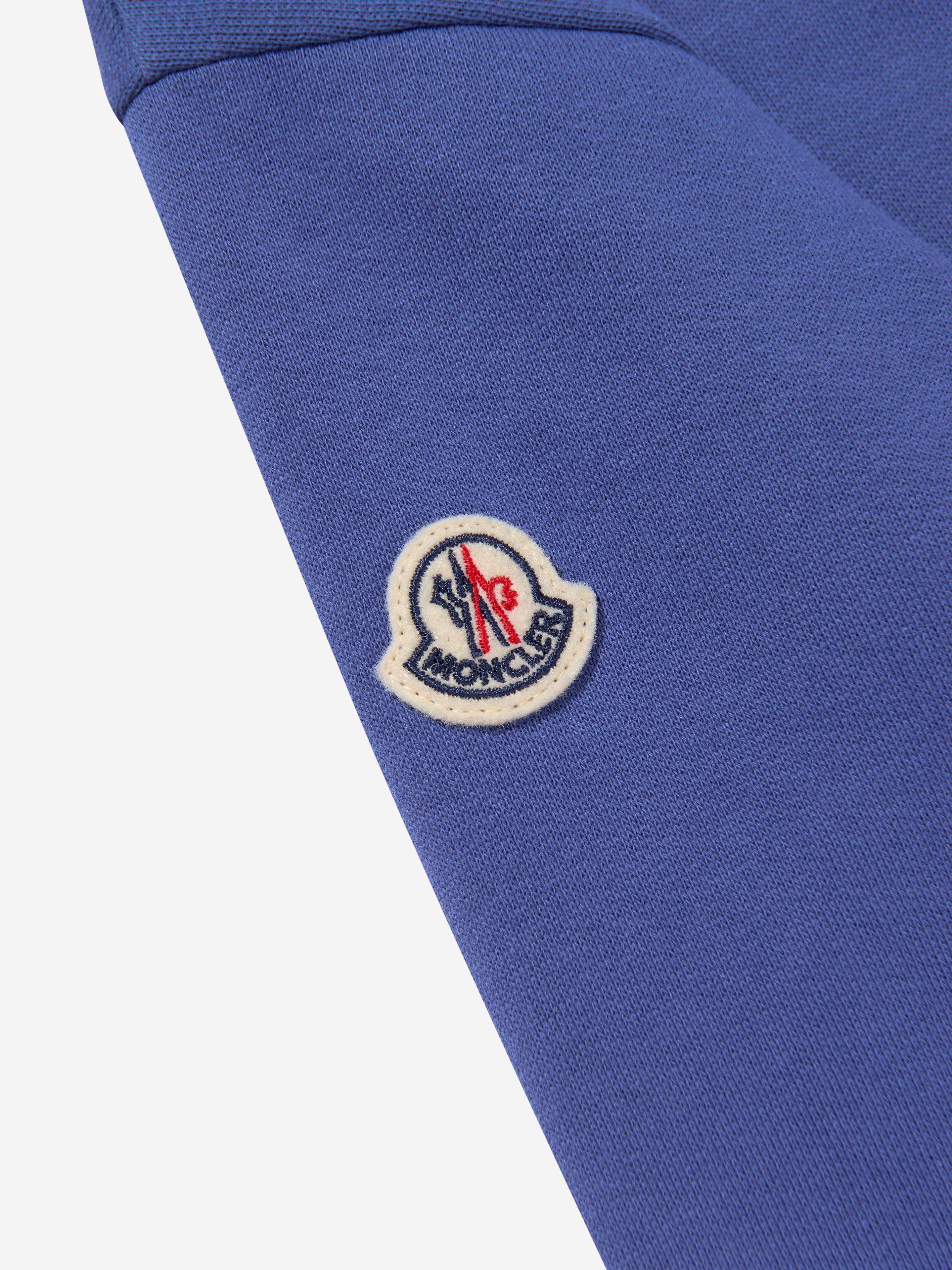 Moncler Enfant Boys Logo Sweatshirt in Blue Clearance Store For Sale