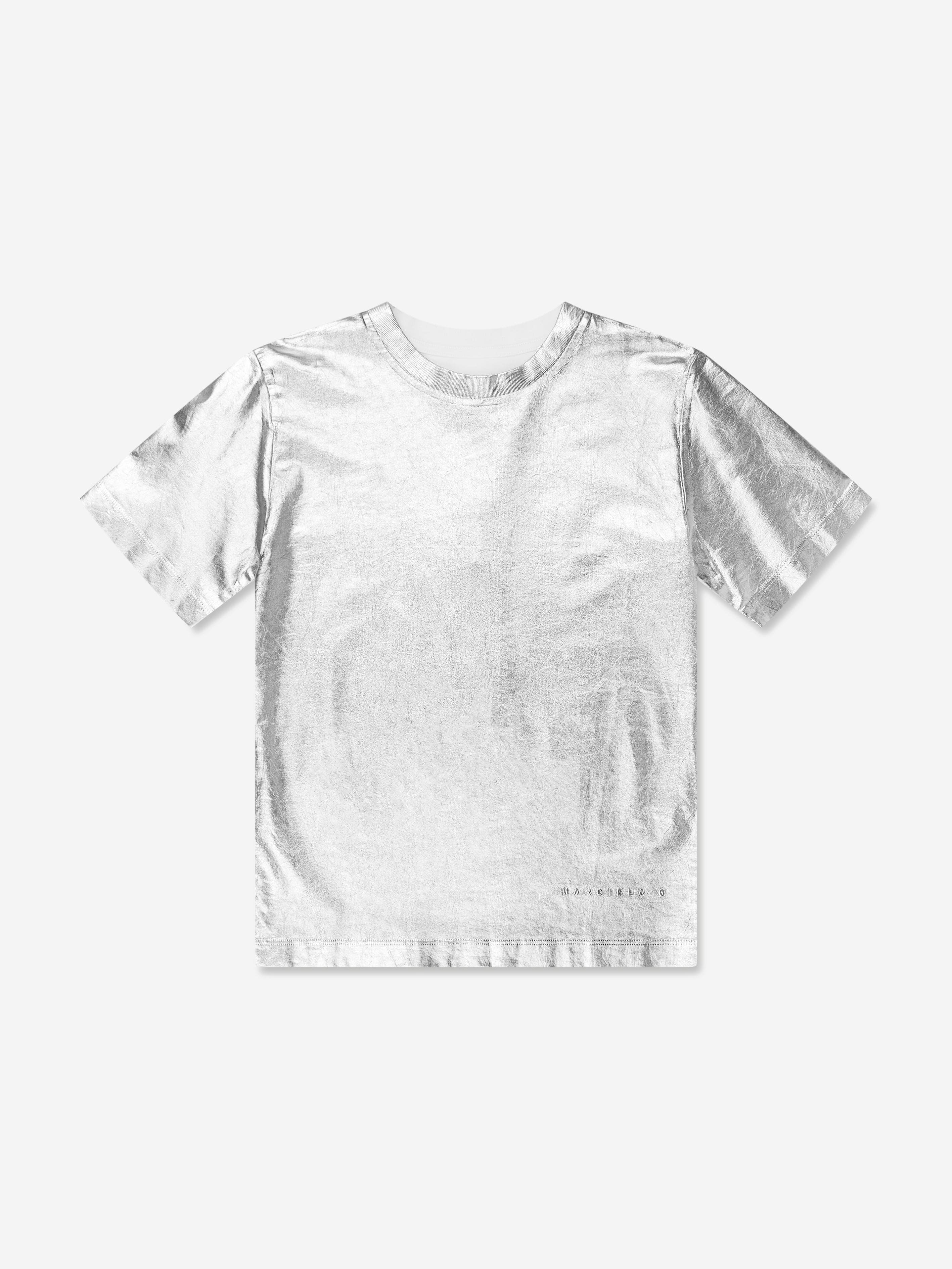 MM6 Maison Margiela Kids Metallic Effect T-Shirt in White Collections