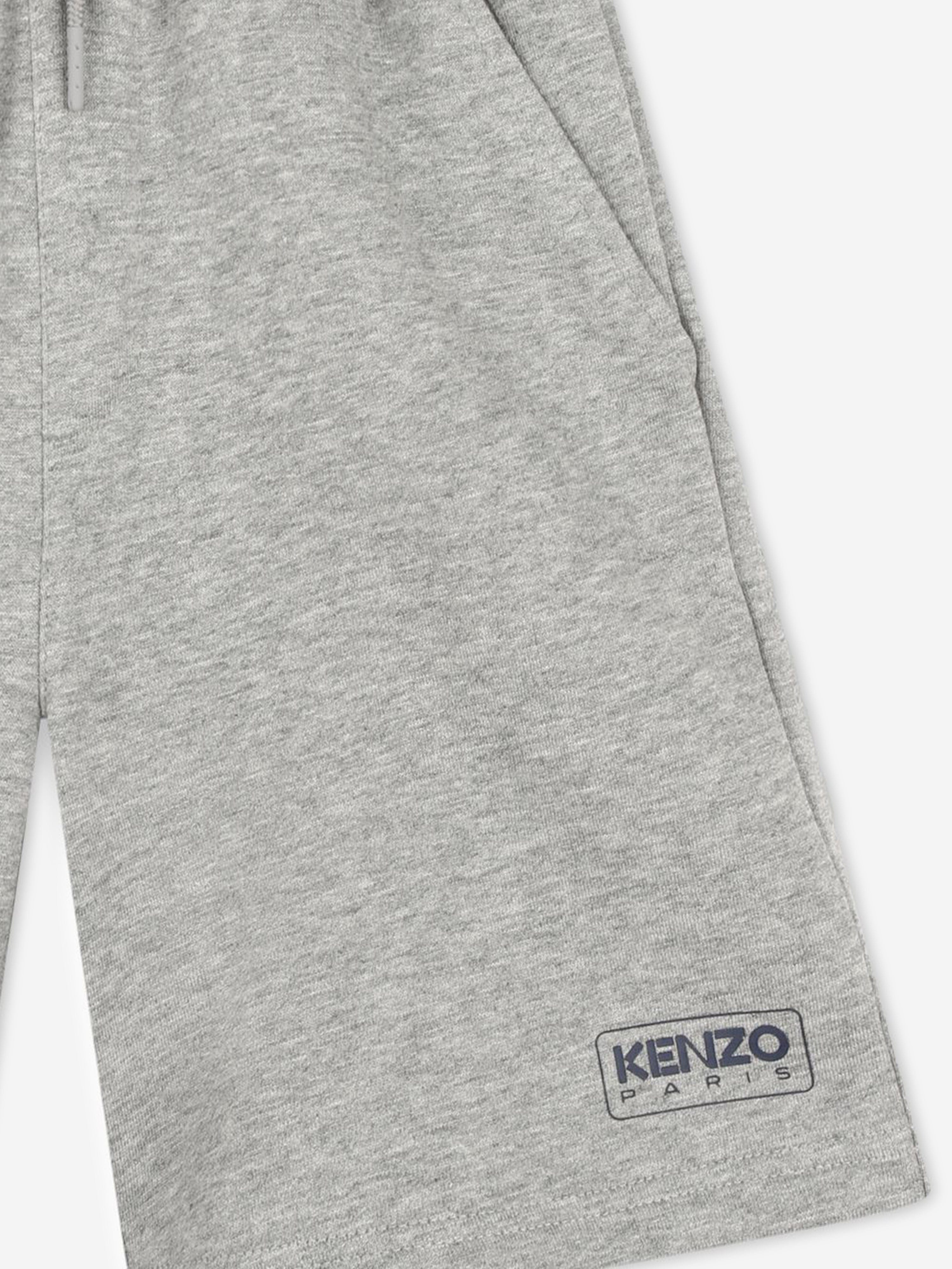 KENZO Boys Logo Bermuda Shorts in Grey Clearance Eastbay