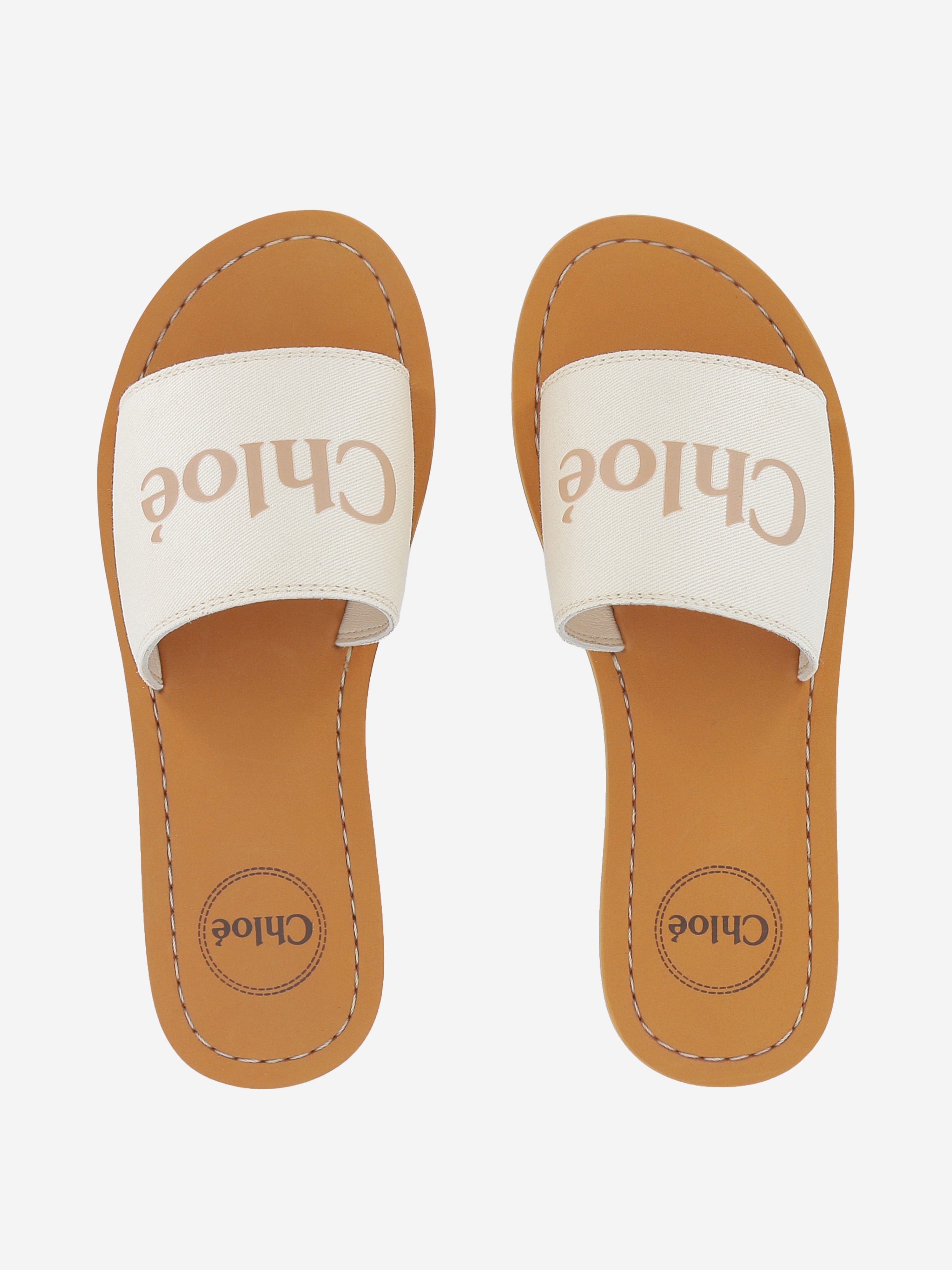 Chlo¨¦ Girls Logo Sliders in Ivory Many Kinds Of Cheap Online