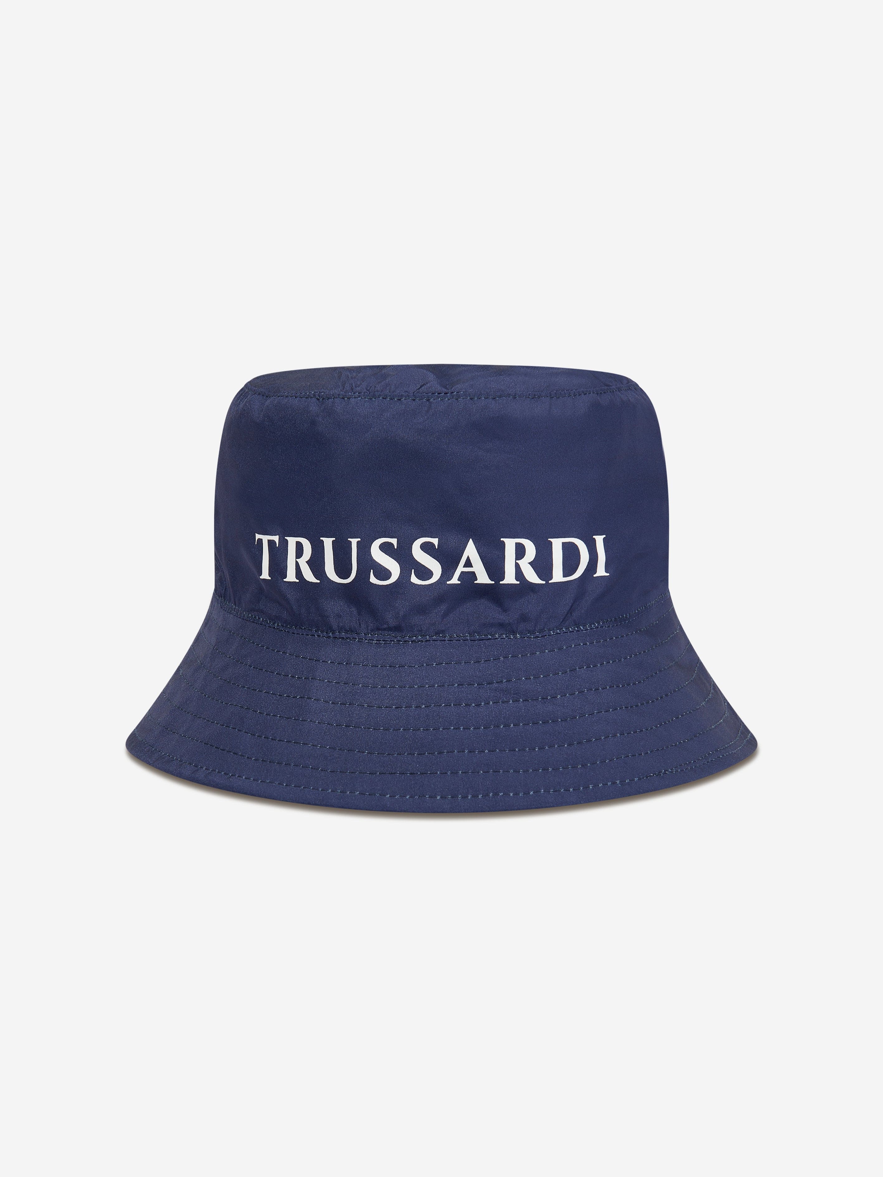 Trussardi Boys Quinsi Reversible Bucket Hat in Blue Outlet Shop