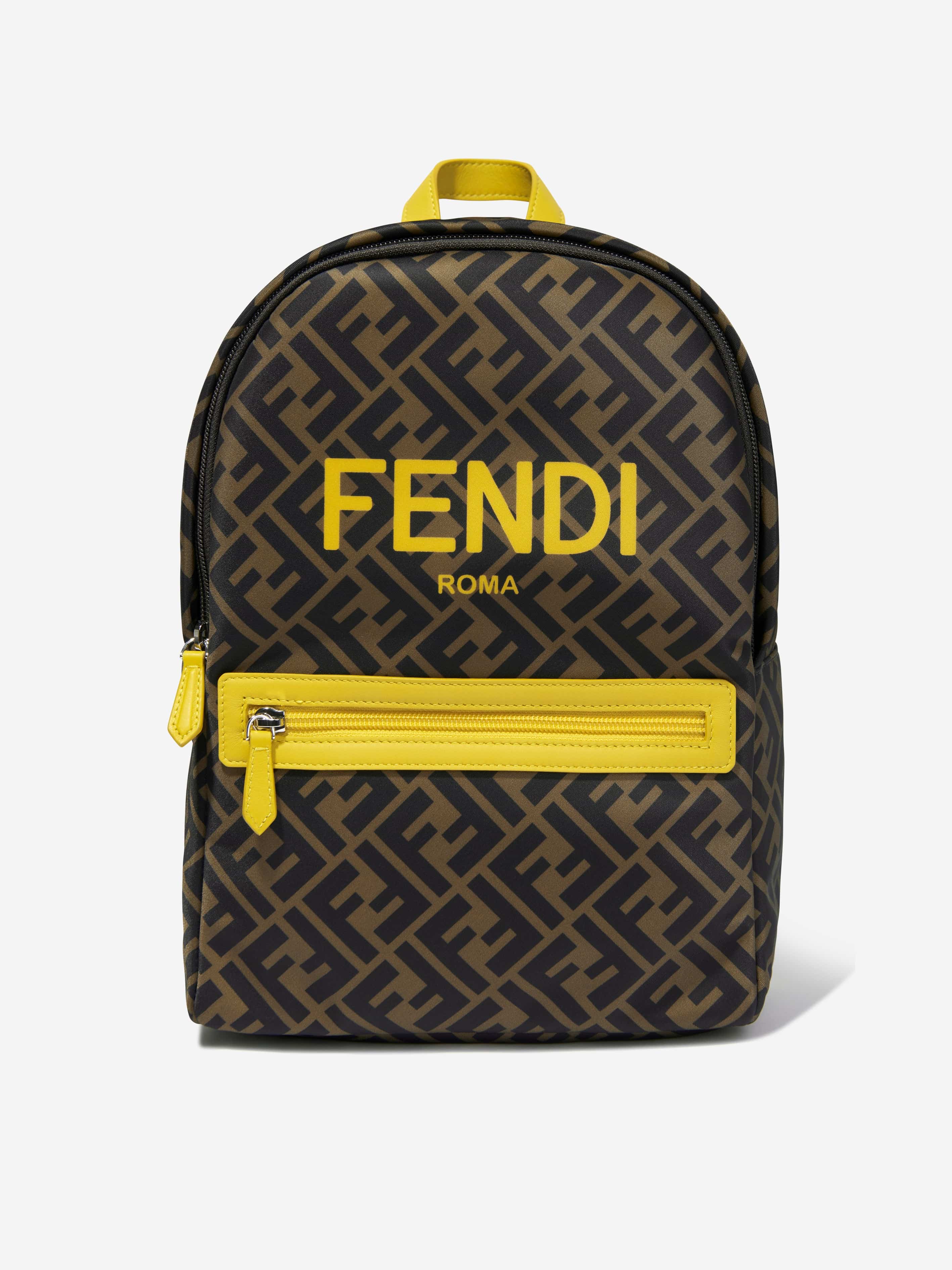 Fendi Kids FF Logo Backpack in Brown (33cm) Clearance Amazon