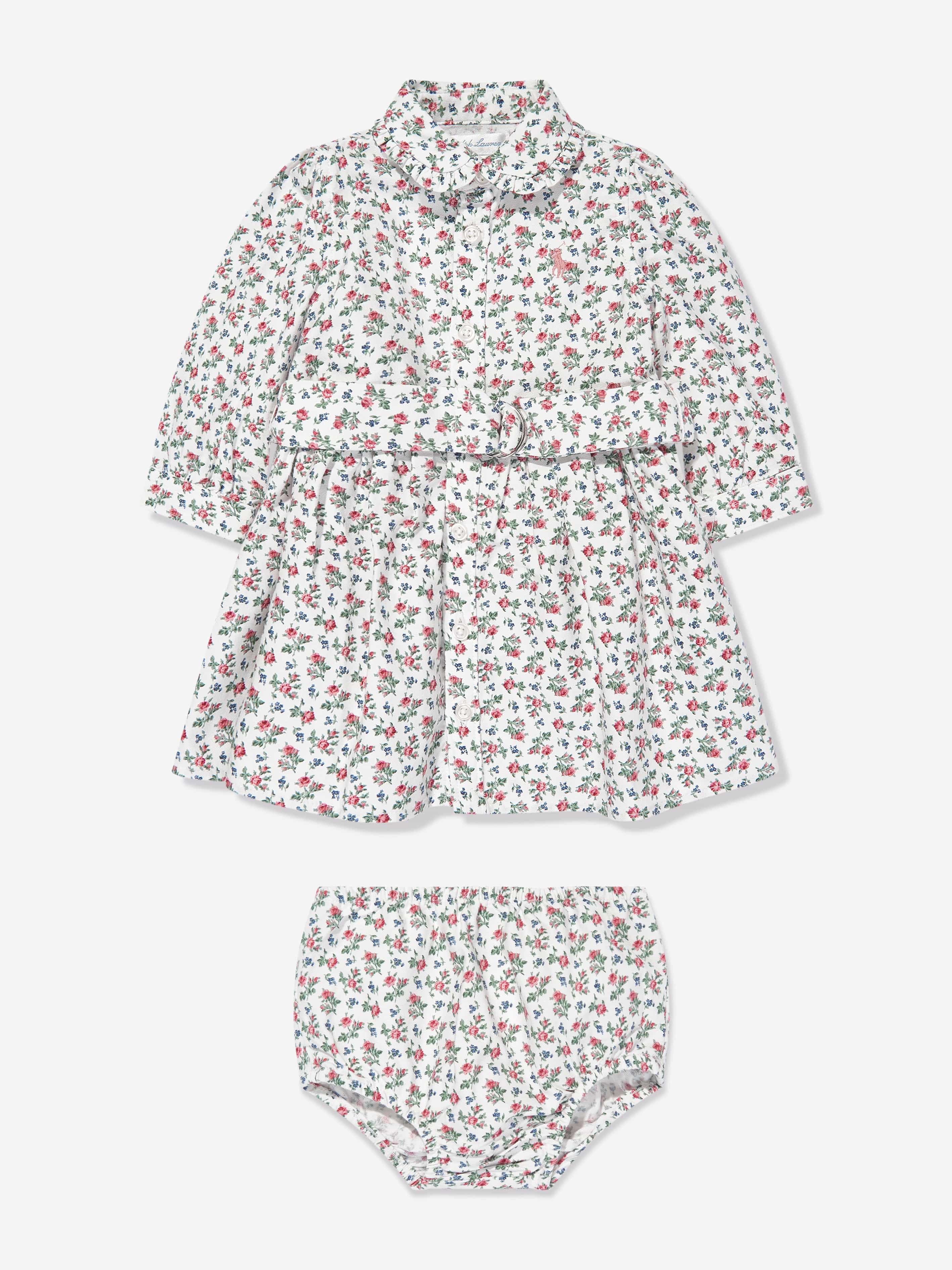 Ralph Lauren Baby Girls Floral Oxford Shirt Dress in Multicolour Best Store To Get Sale Online