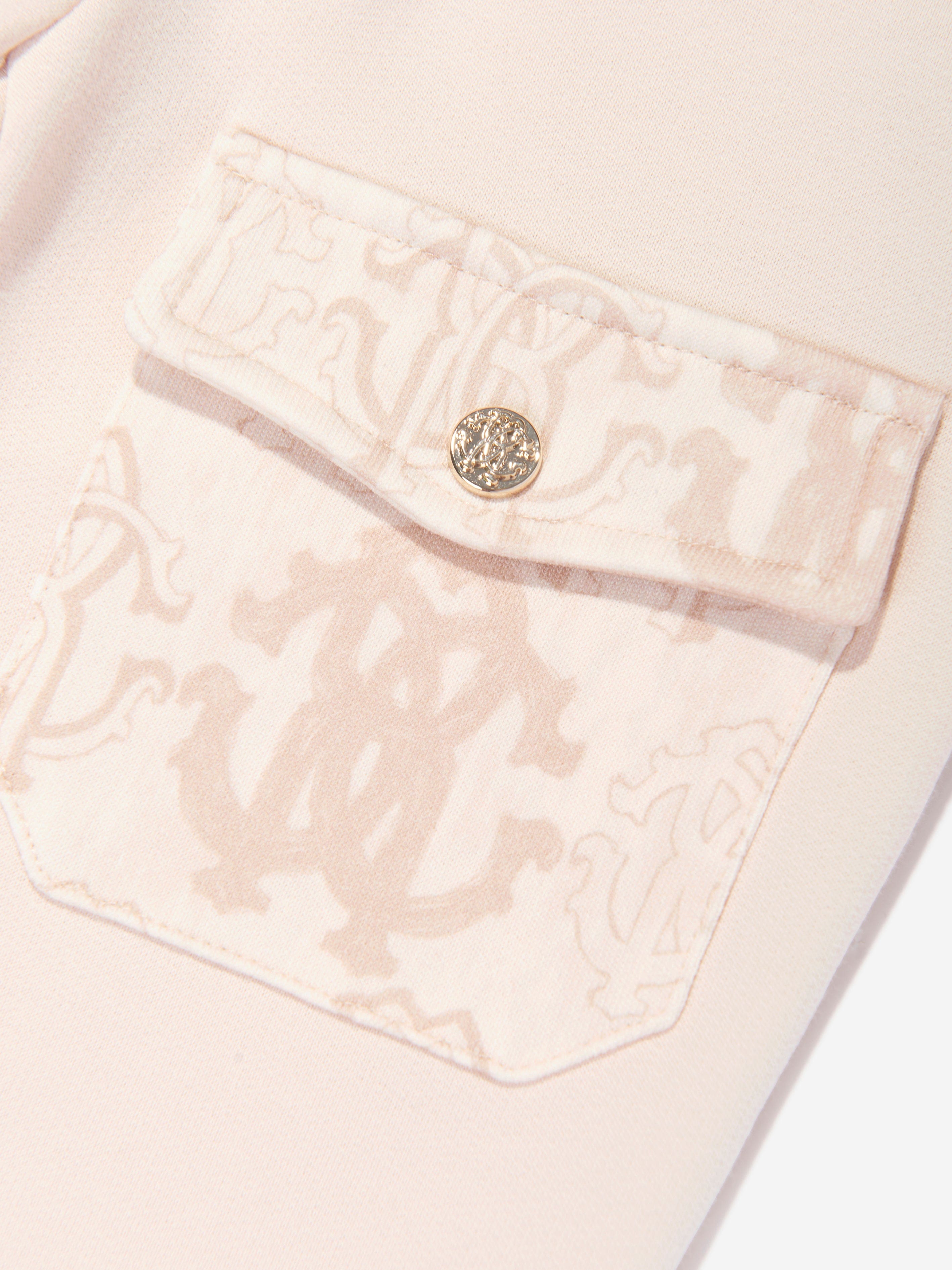Roberto Cavalli Girls Logo Joggers in Beige Discount Best