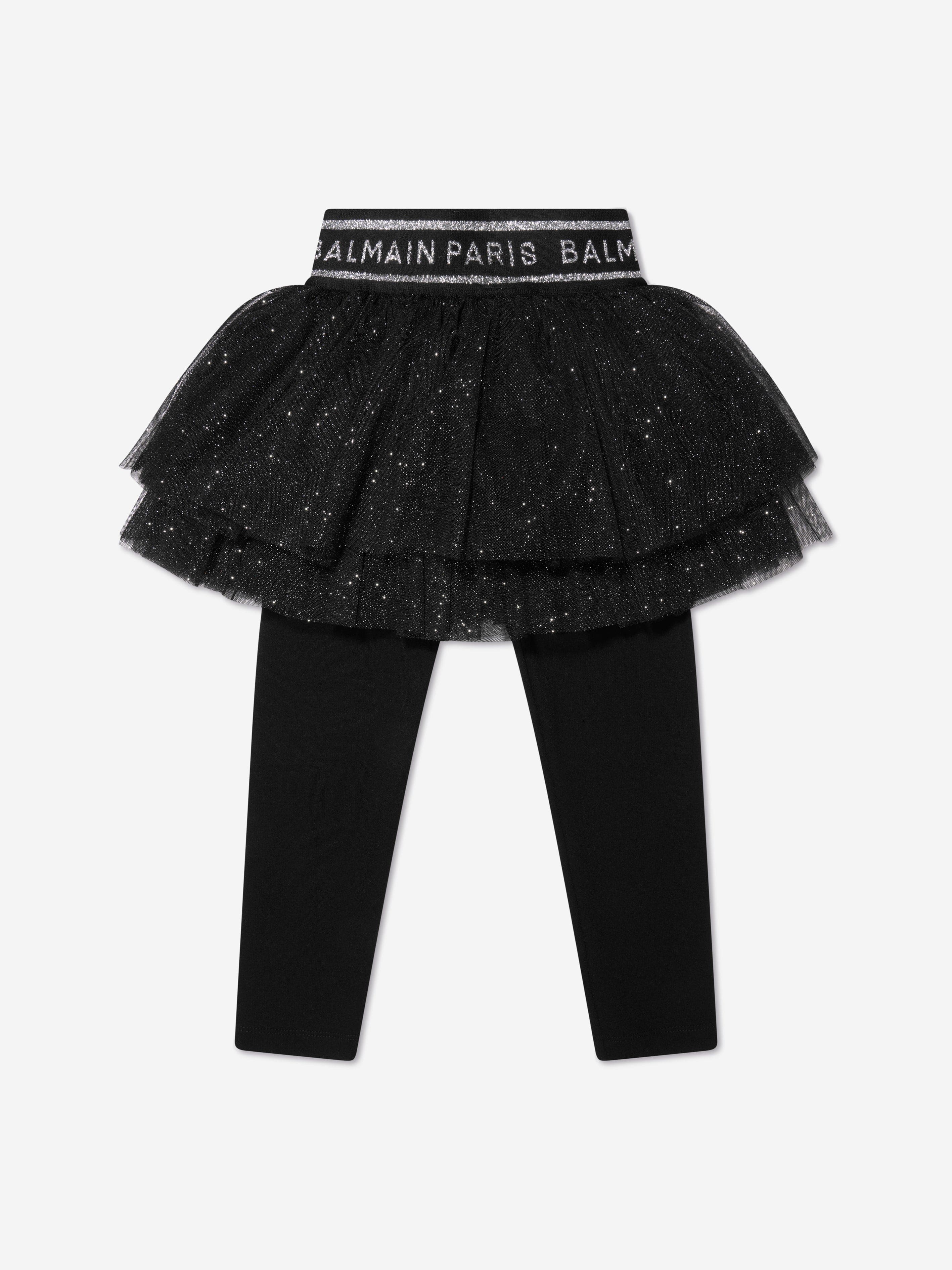 Balmain Girls Tutu Leggings in Black New For Sale