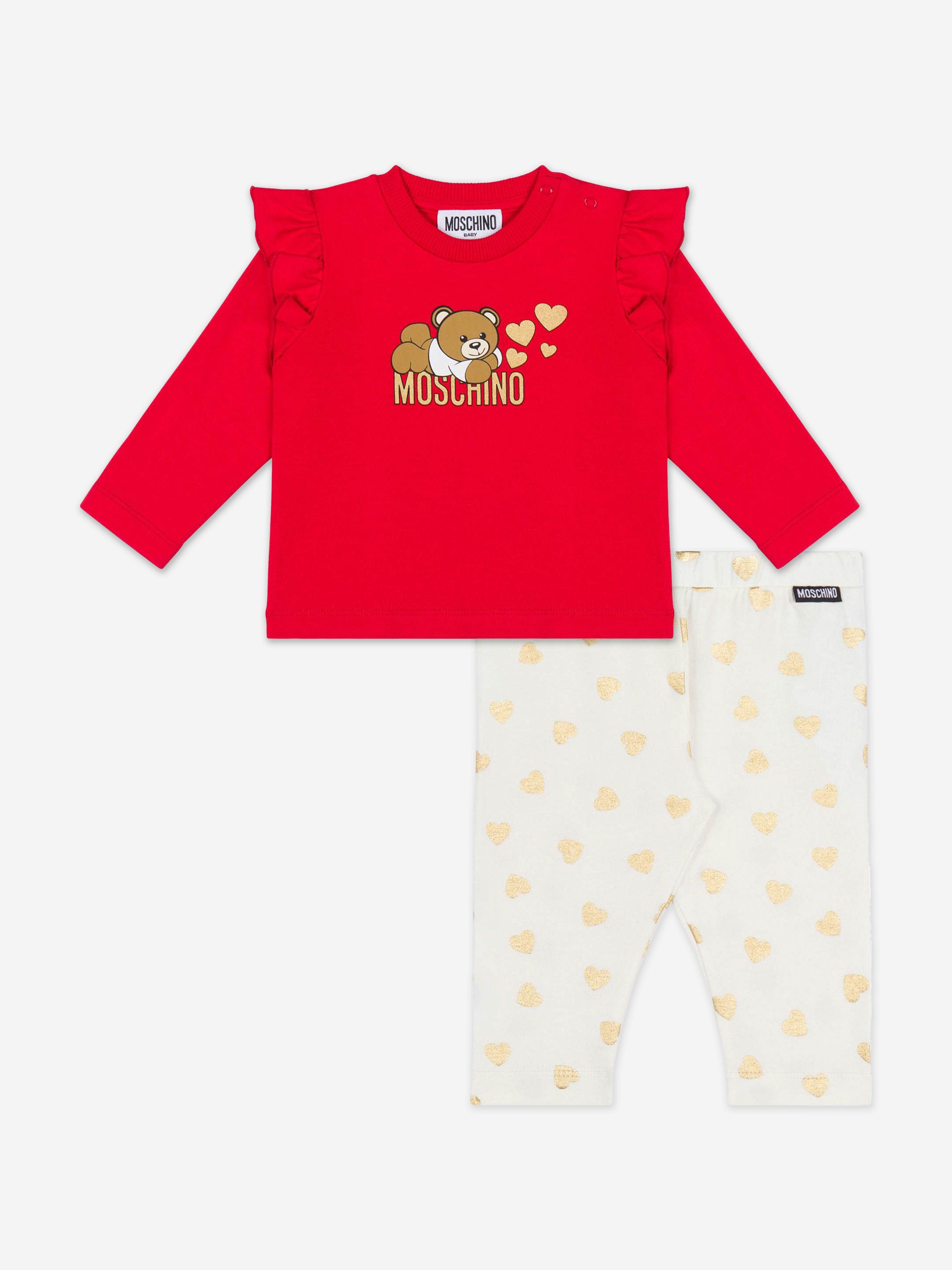 Moschino Baby Girls Bear Logo Leggings Set in Red Recommend