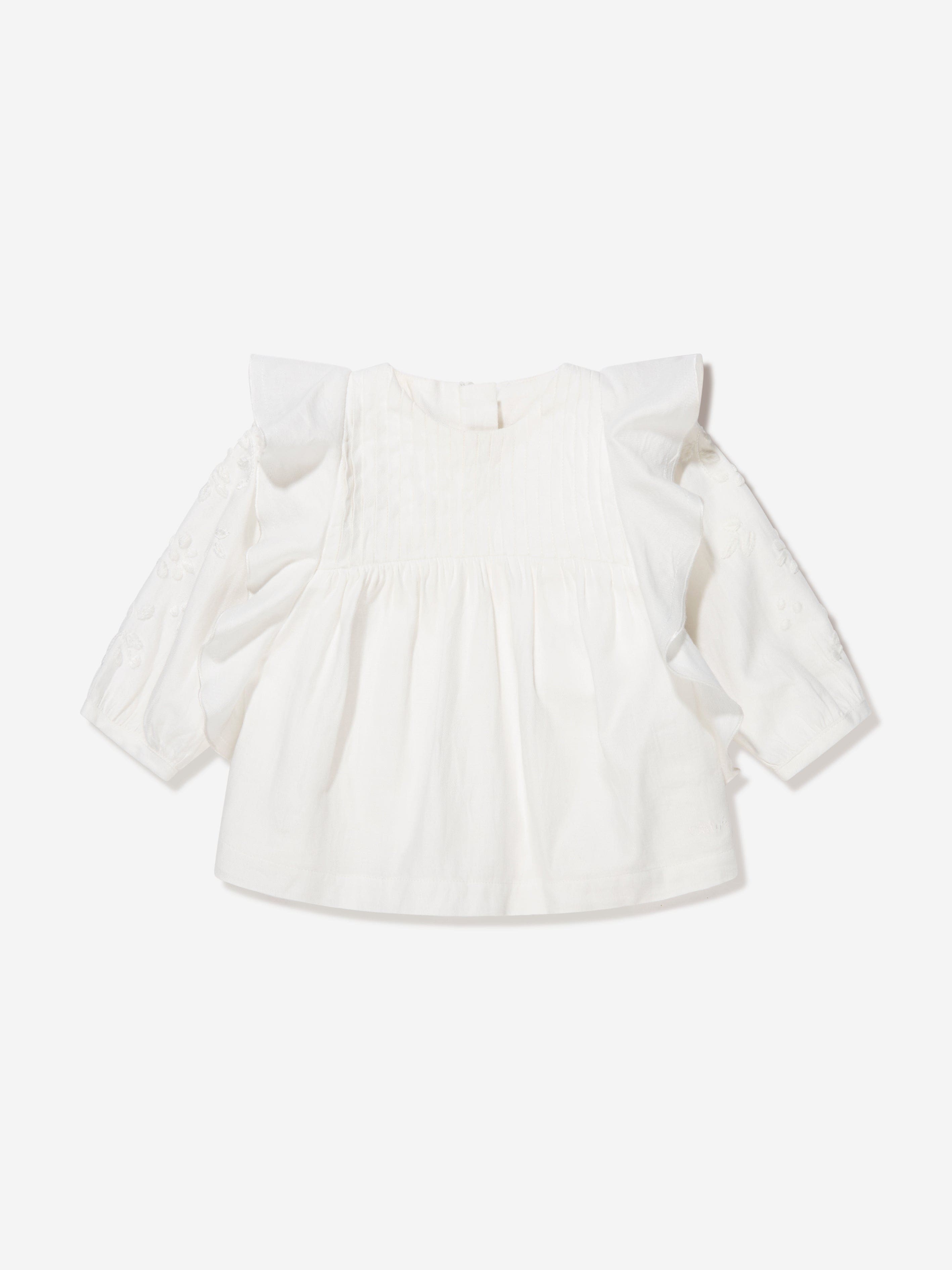 Chlo¨¦ Baby Girls Organic Cotton Blouse in Ivory Visa Payment