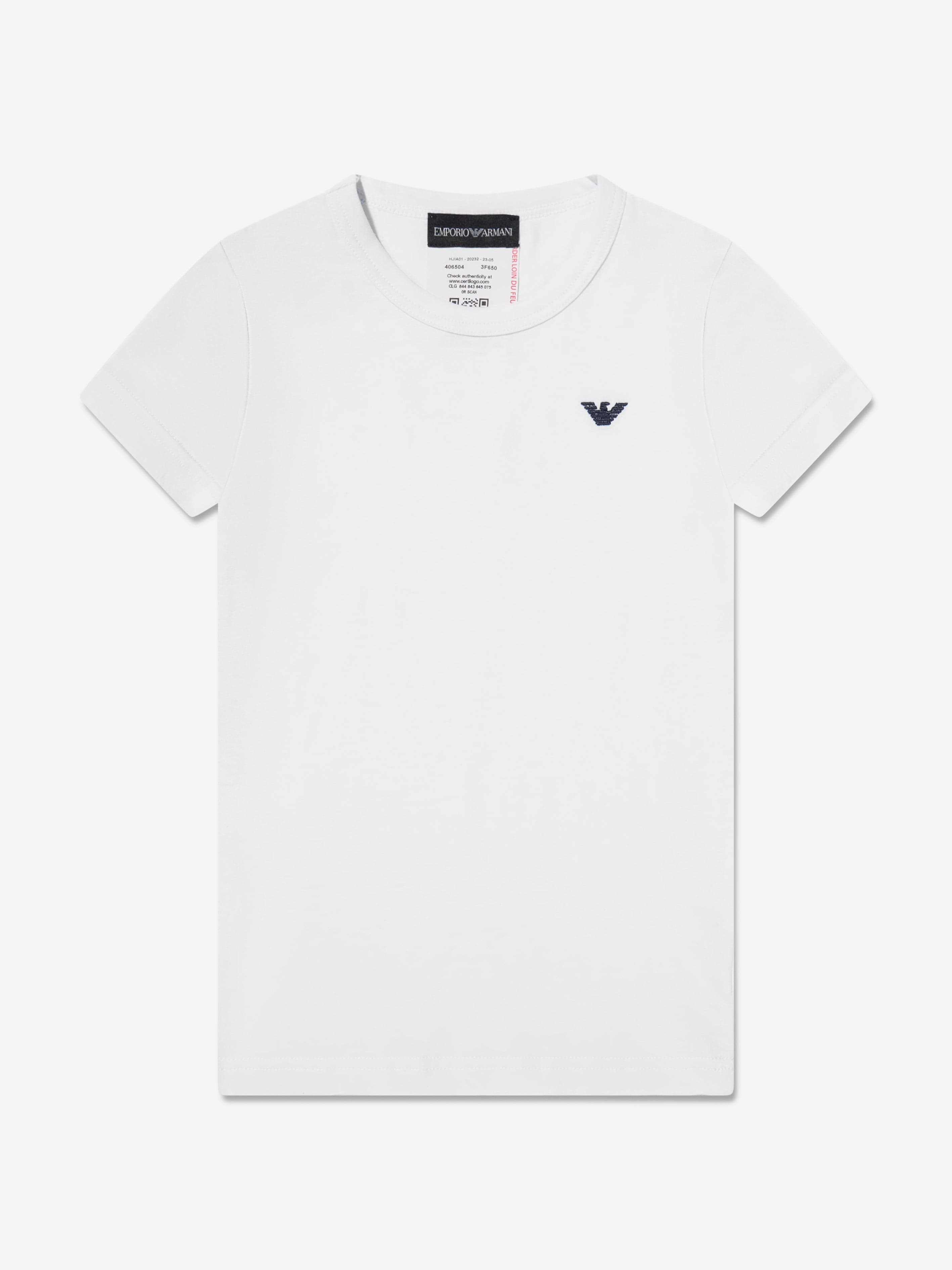 Emporio Armani Boys 2 Pack T-Shirt Set in Navy Clearance Marketable