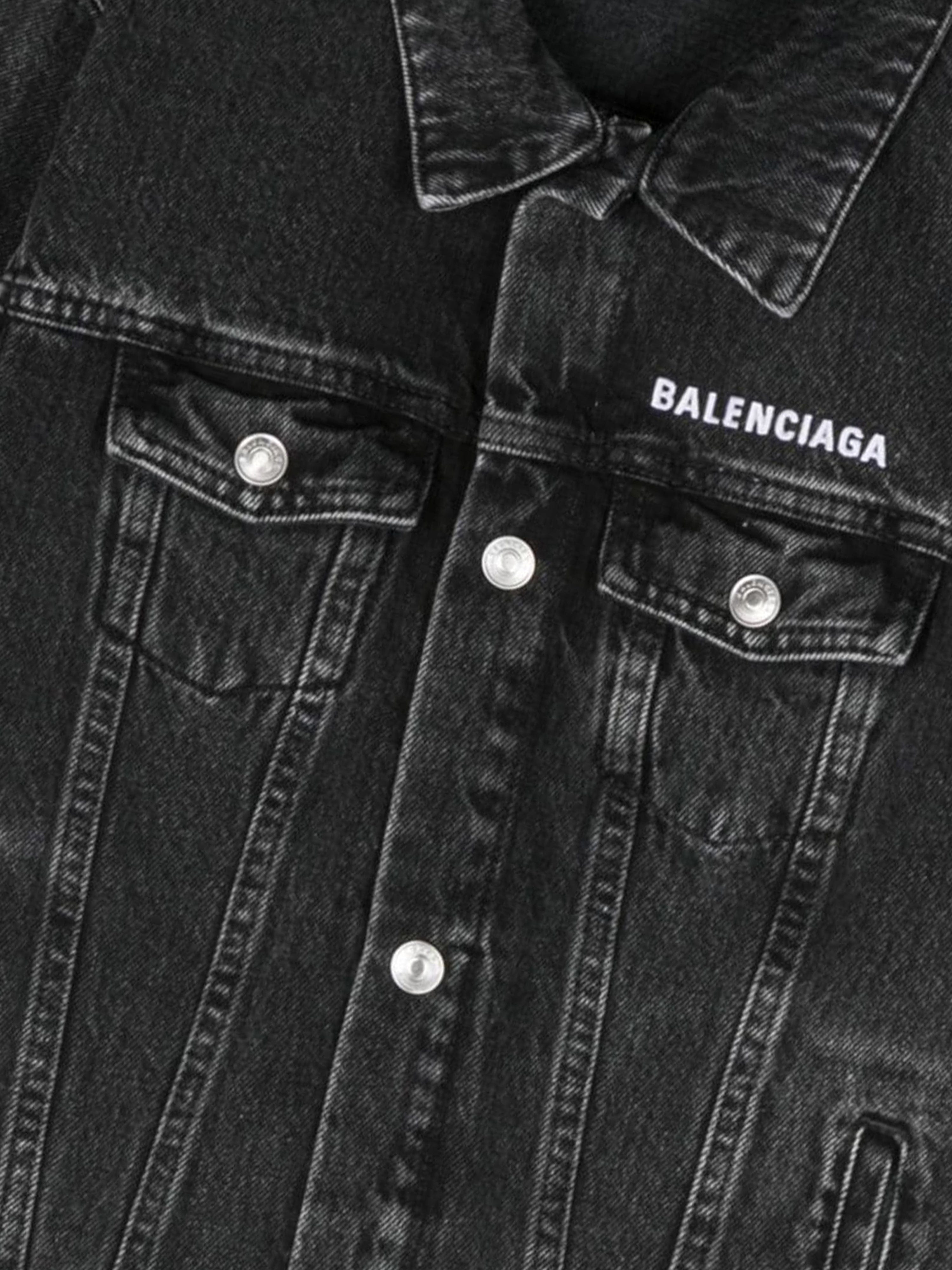 Balenciaga Kids Denim Jacket in Black Sale Amazing Pice