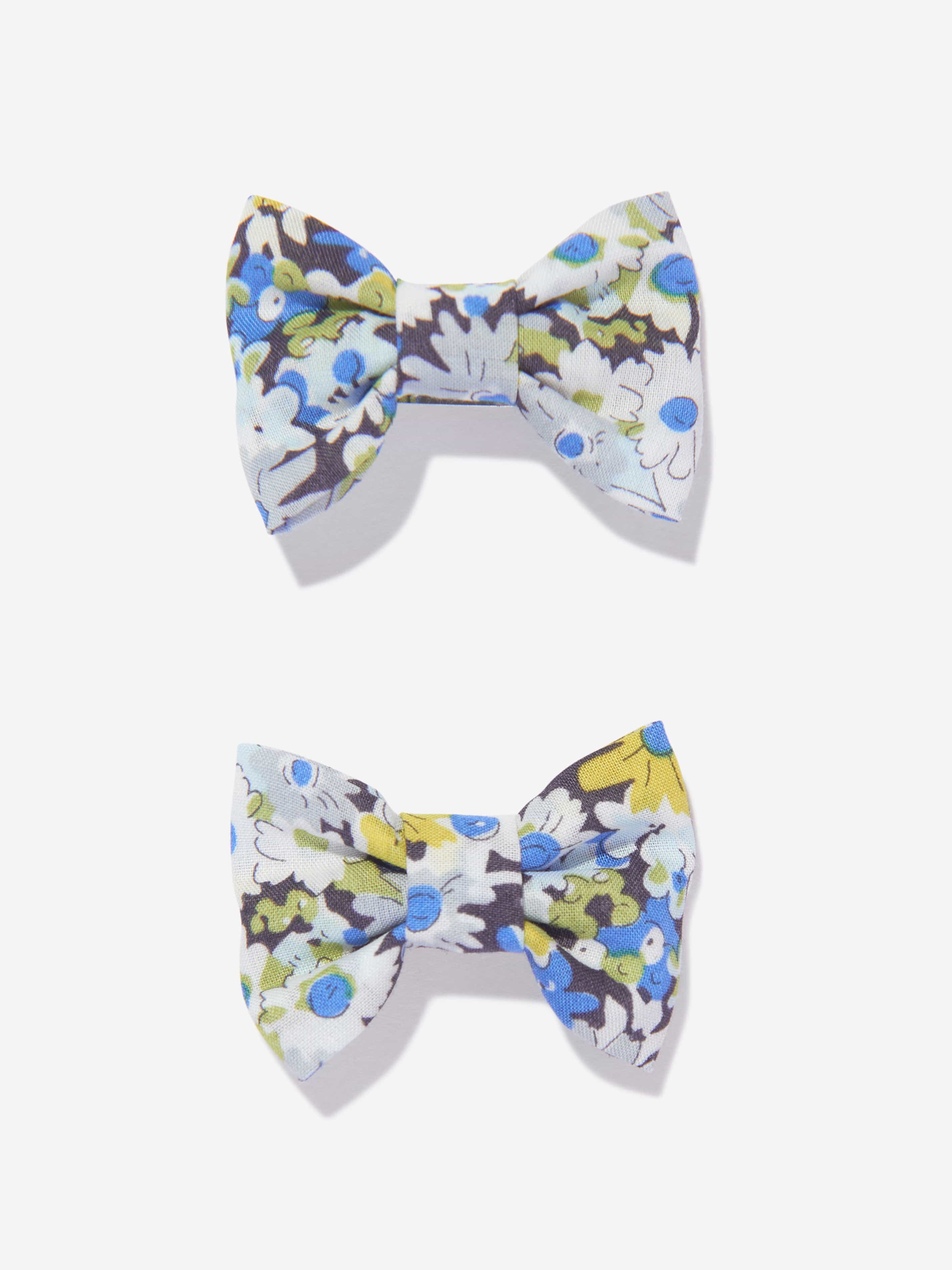 Bonpoint Girls Bow Mini Clips in Blue Discount Official Site